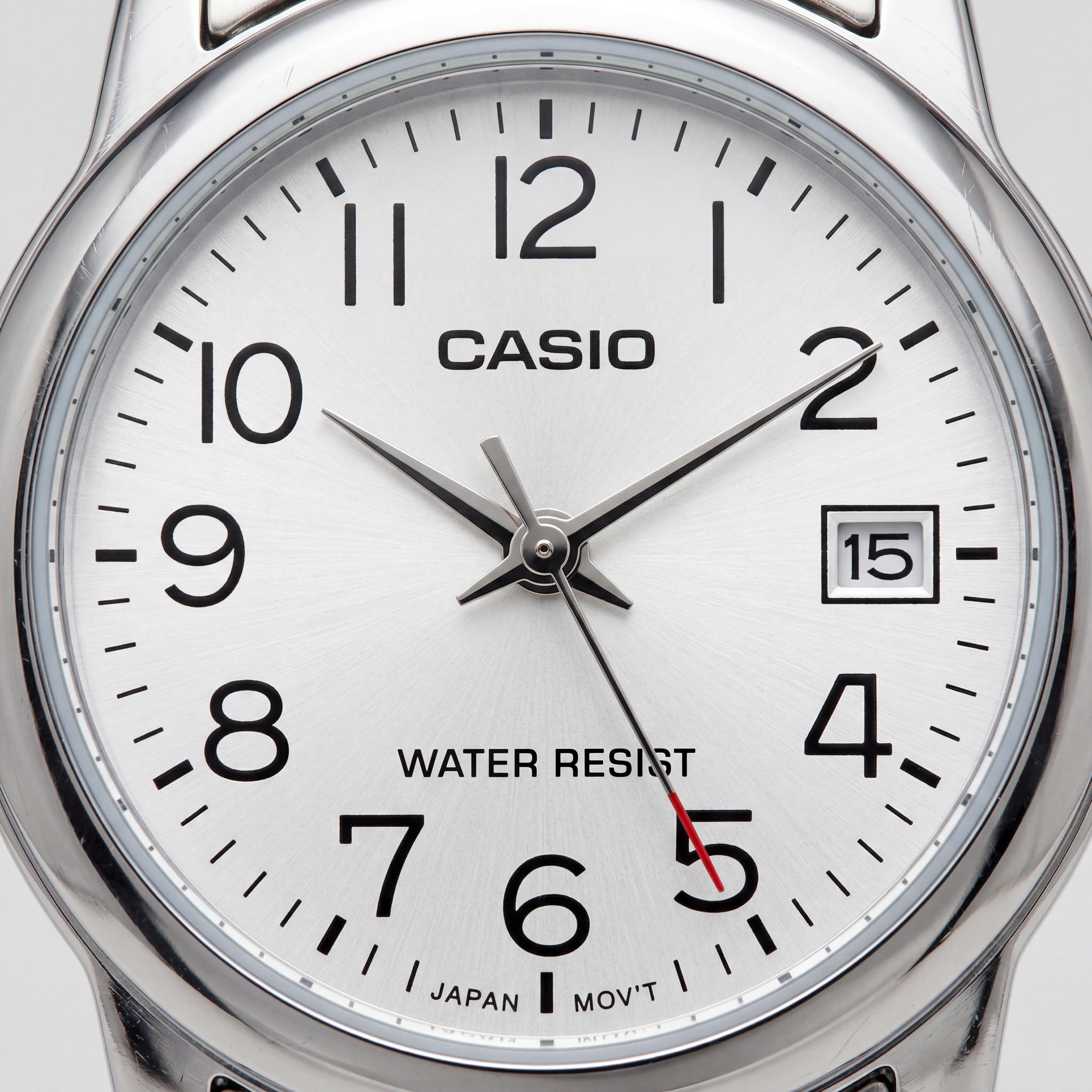 Casio Women's Quartz Movement Silver Black White Stainless Steel Watch with Glow In The Dark, 31x25mm Case, Photo 2