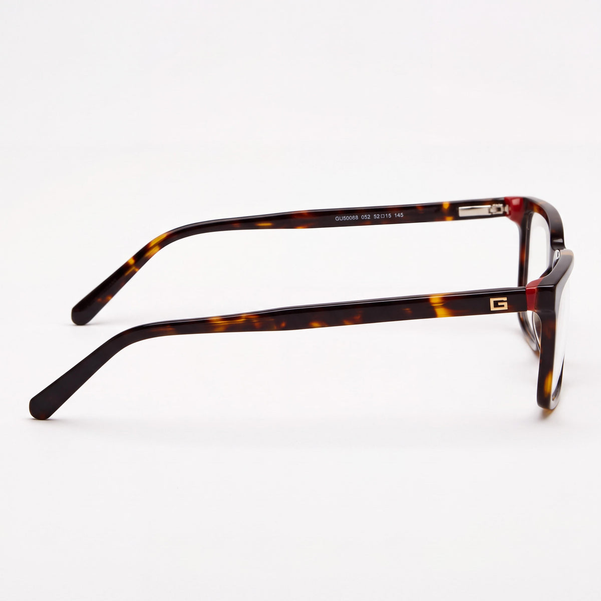 GUESS 50068 Men's Dark Havana Plastic Frame Eyeglasses 52mm with Clear Demo Lenses - Prescription Ready, Photo 2