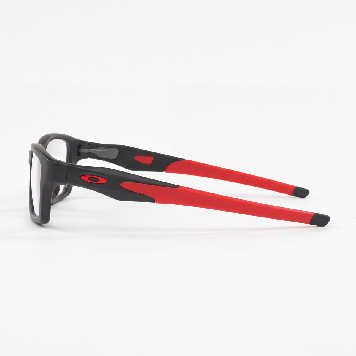 Oakley Ox8118 Crosslink Asian Fit Men's Rectangular Eyeglasses Satin Black on Red 56mm, Photo 3