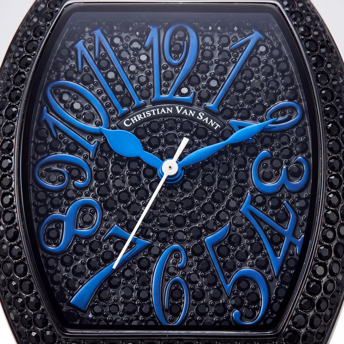 Reloj de cuarzo Christian Van Sant para mujer, caja negra, con cristales adornando la esfera y el bisel, Photo 2