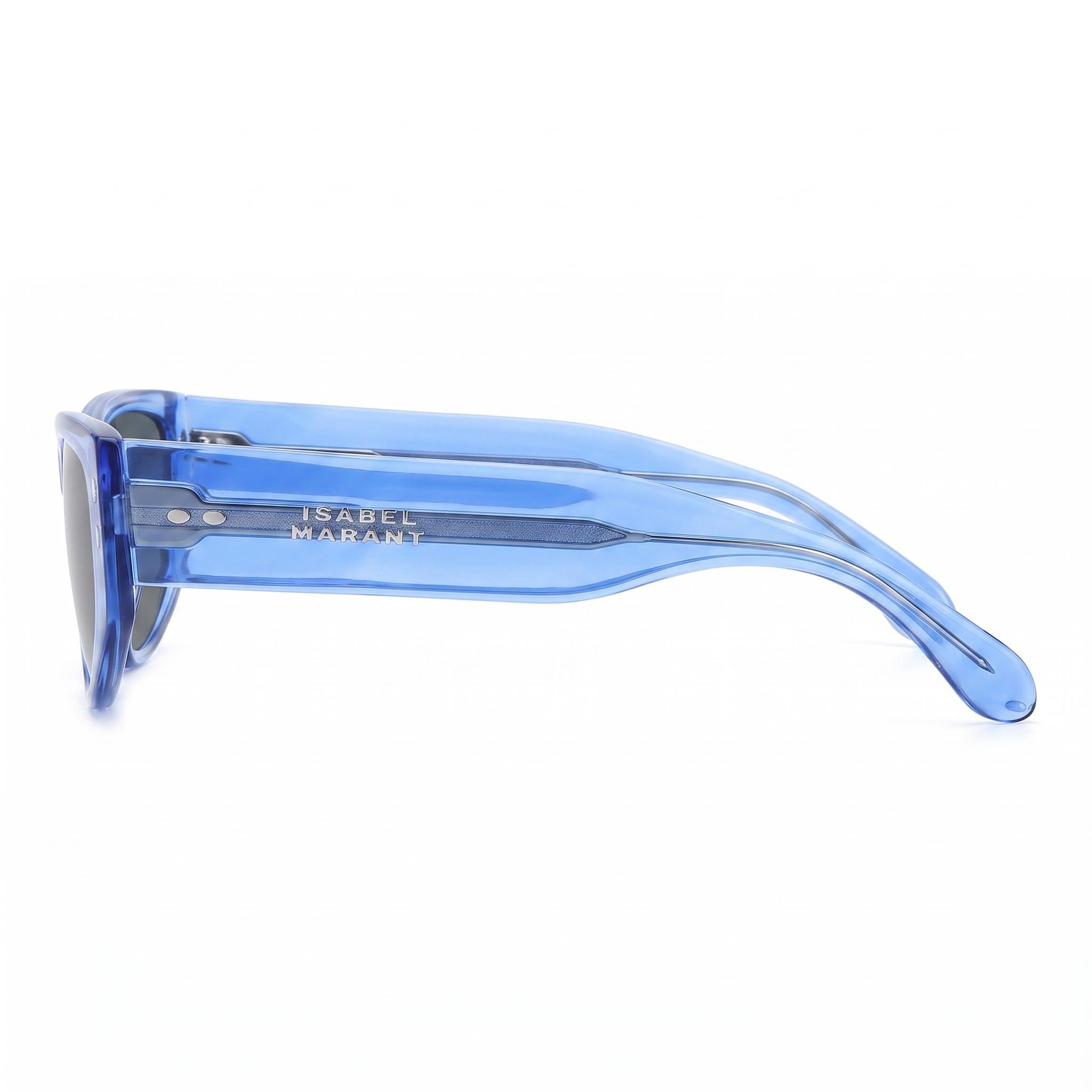 Isabel Marant Casual Women's Sunglasses: Blue Acetate Frame, Grey Lenses, 57mm Lens Width, Photo 3
