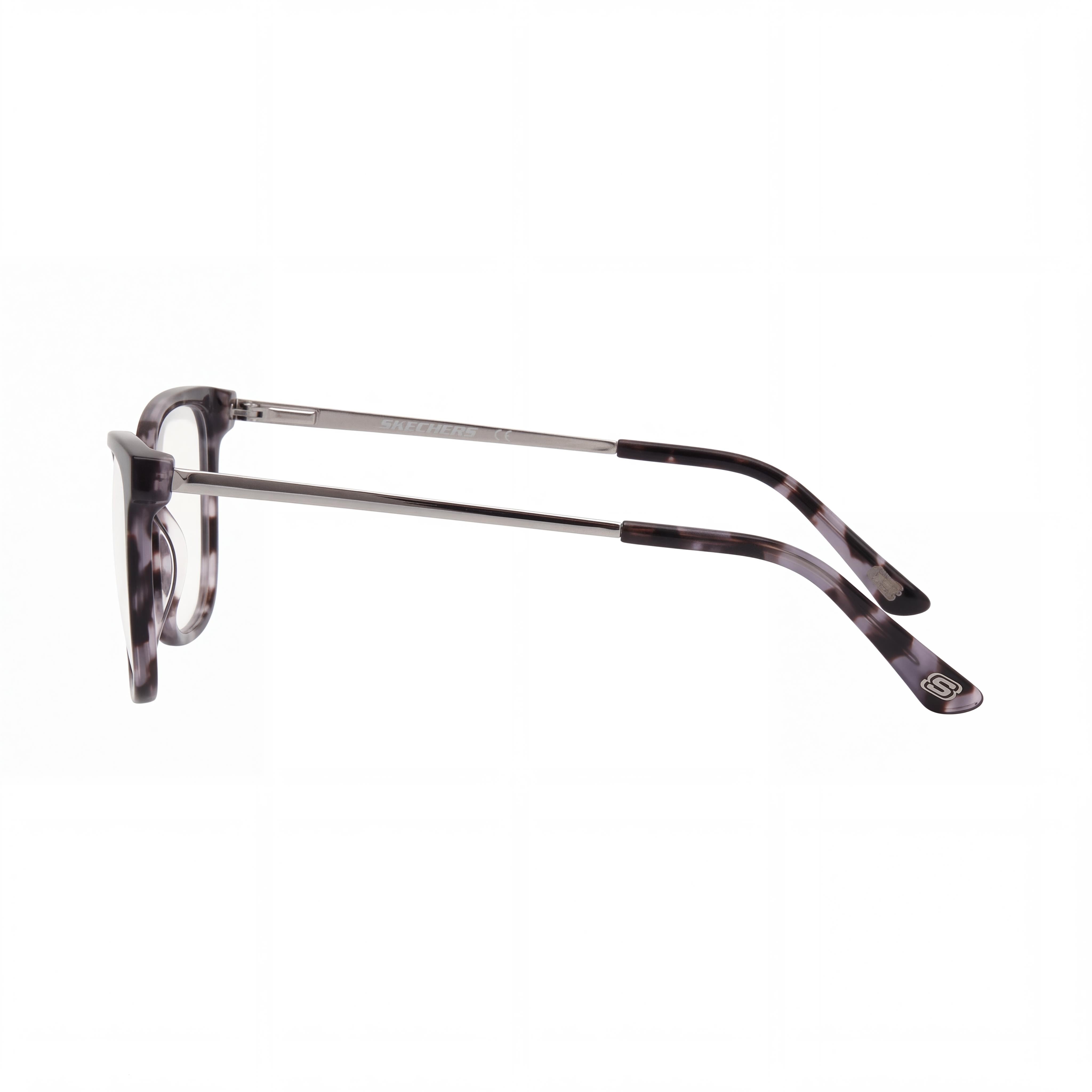Skechers Sophisticated Unisex Plastic Frame Eyewear with Polycarbonate Lens Black Shiny Palladium 54mm, Photo 2