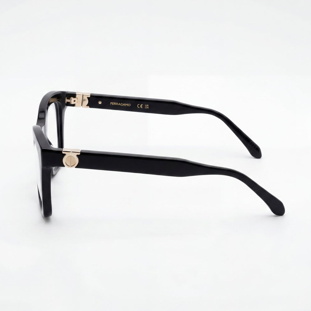 Ferragamo Sf3022 Gafas de hombre, montura de acetato negro, lentes no polarizadas, 53-17-140