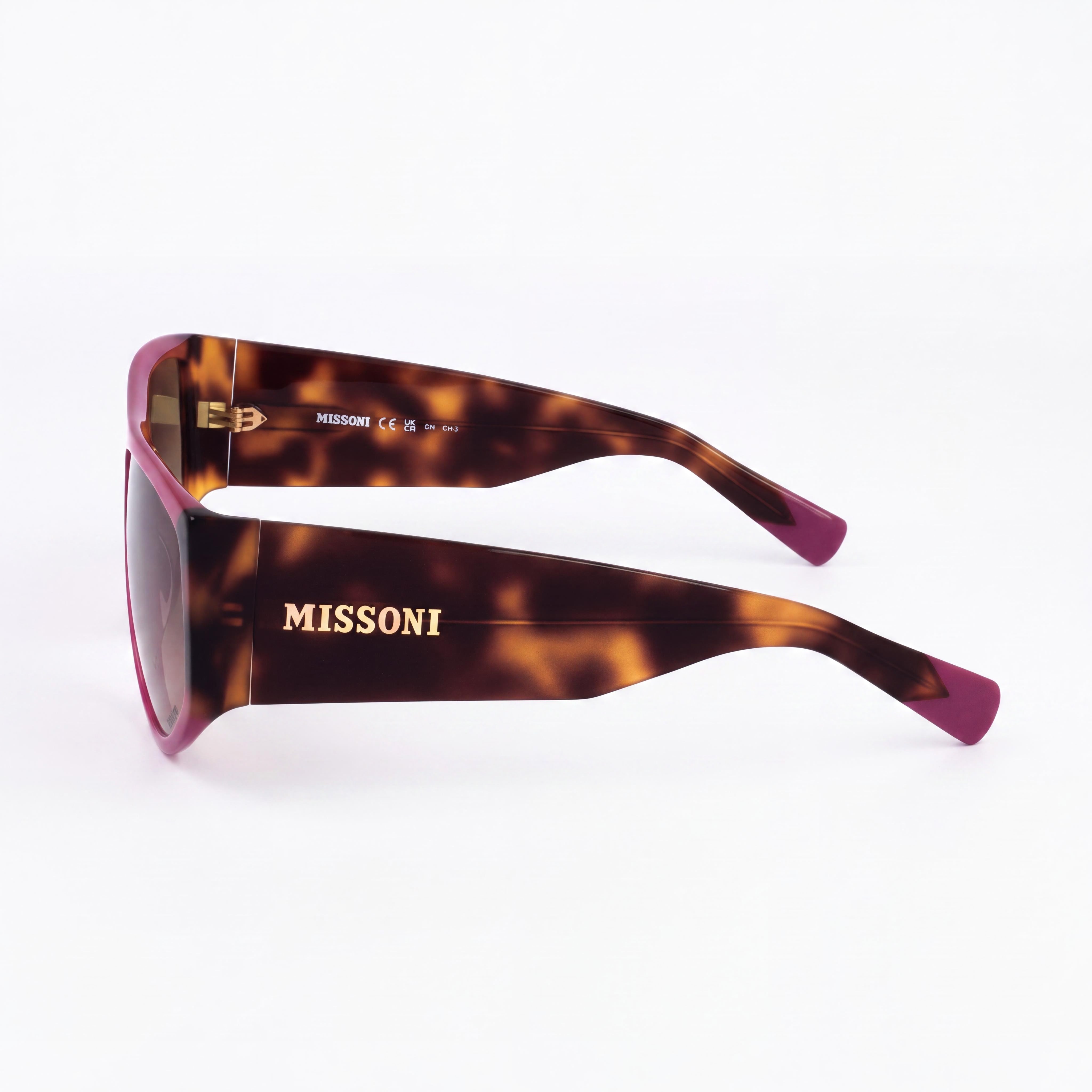 M Missoni Missoni Seasonal Women's Sunglasses, Cyclamen Havana Brown Acetate Frame, Non-Polarized, RX-Able, 61mm, Photo 3