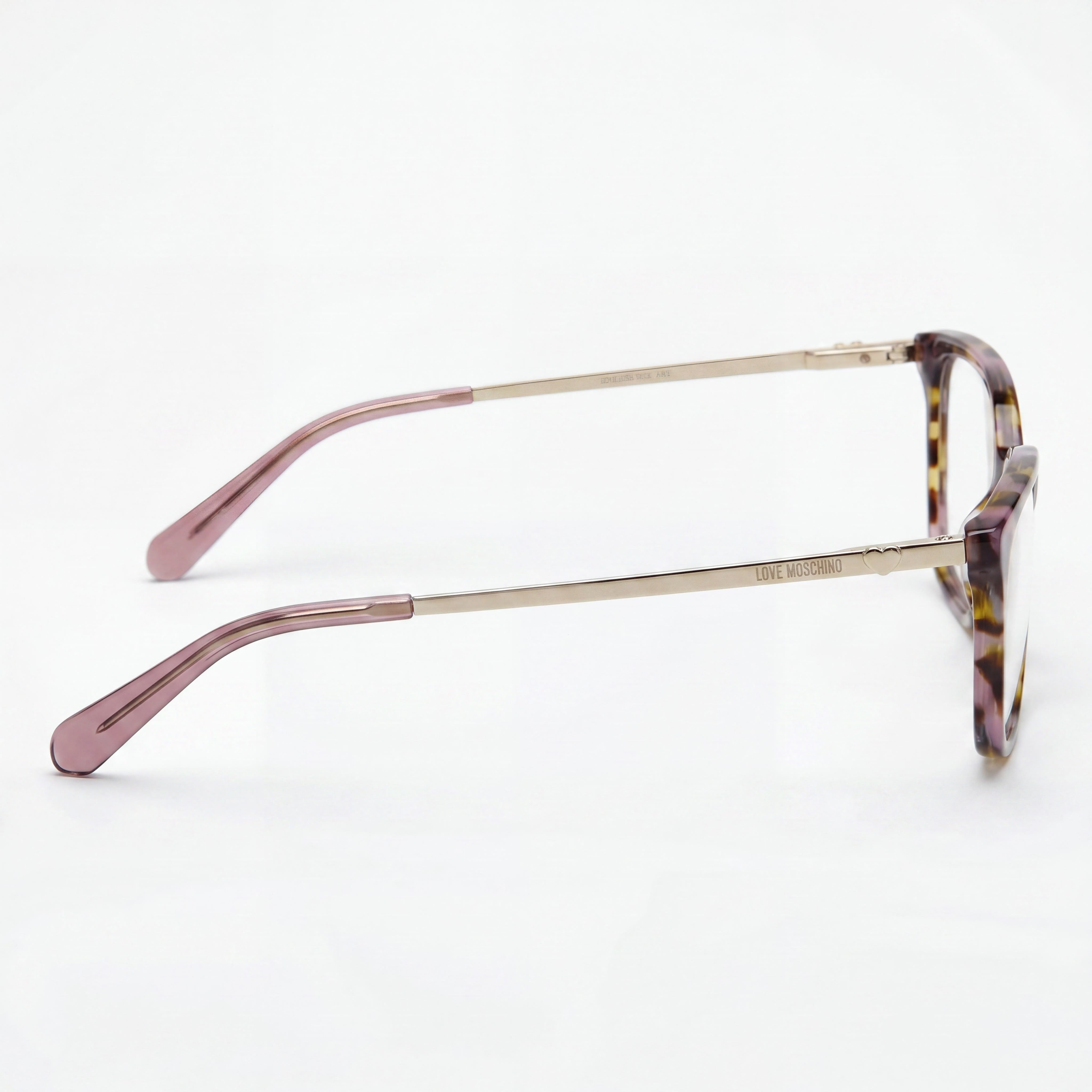Montura de gafas graduadas Love Moschino 3D Heart Collection para mujer, rectangular, de acetato rosa Havanaa, 52-15-140, Photo 2