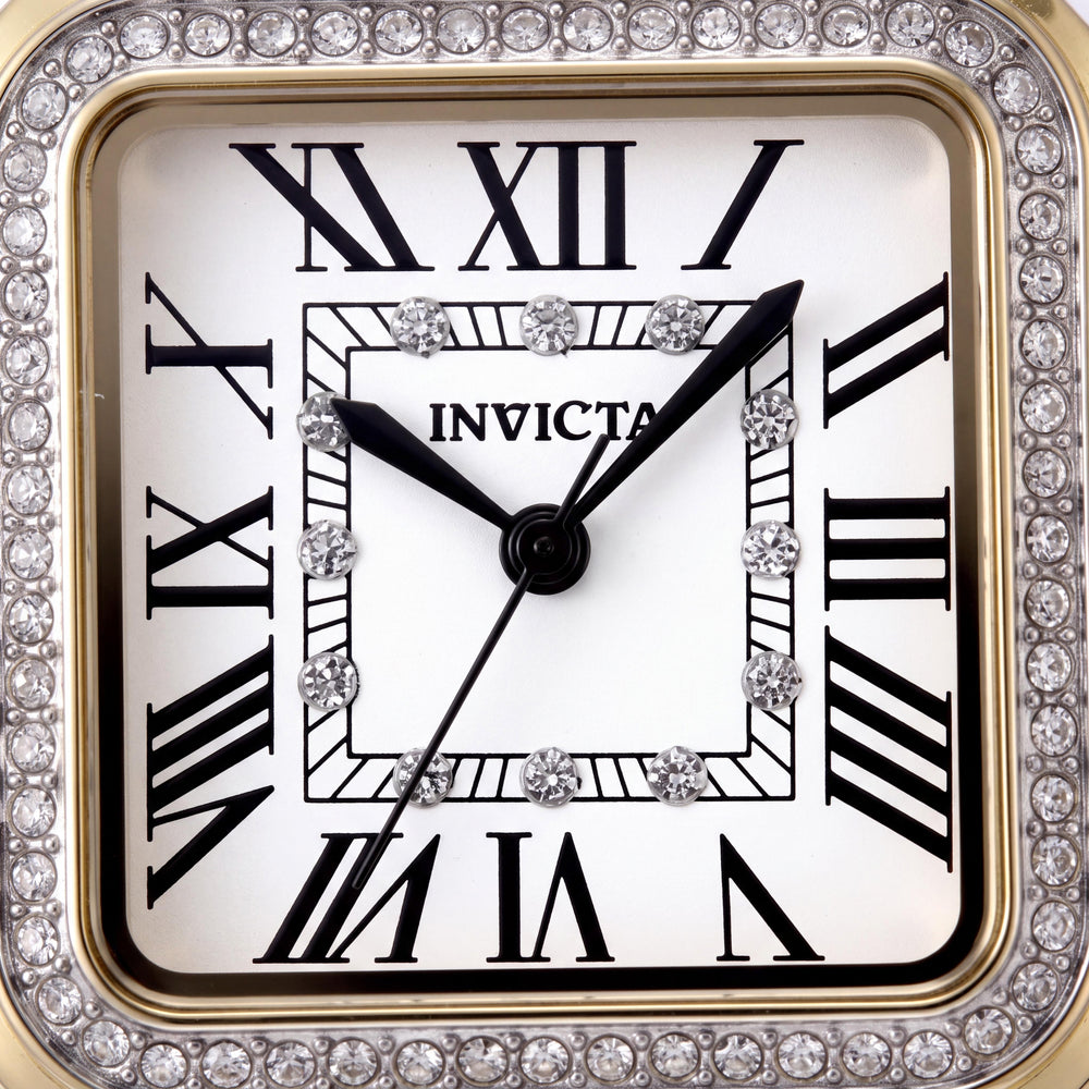 Invicta Angel 48995 Reloj de cuarzo para mujer con esfera plateada, pulsera de acero inoxidable, 28 mm, resistente al agua