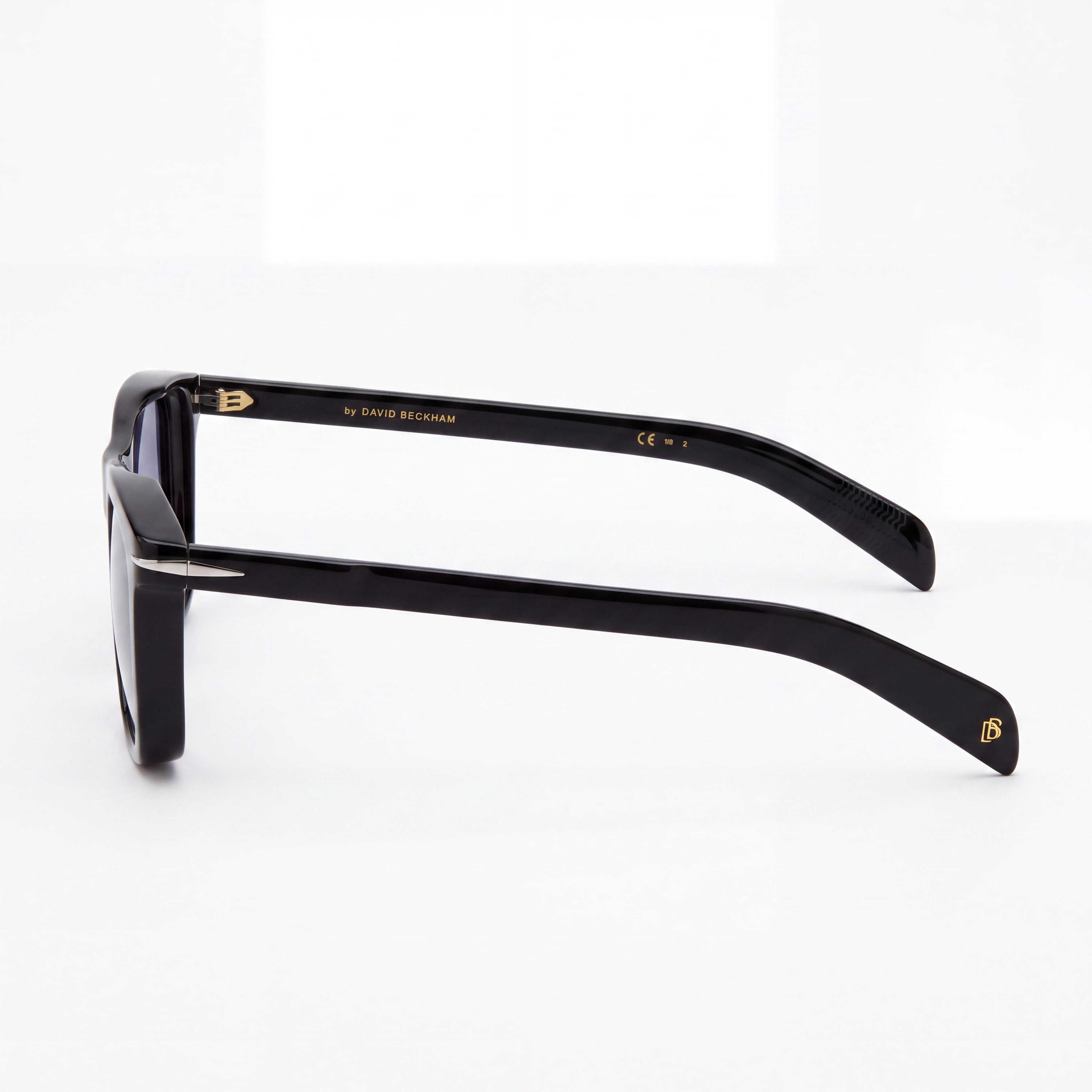 Gafas de sol David Beckham Classic para hombre, de acetato, negras, azules sombreadas, plateadas, con protección UV, 51 mm, Photo 3