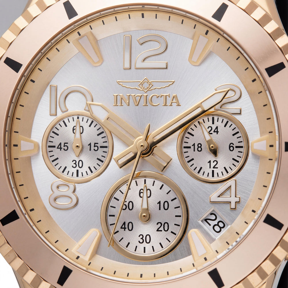 Reloj Invicta BLU 49804 Cronógrafo de cuarzo, correa de silicona, esfera plateada, 39 mm, resistente al agua hasta 10 ATM