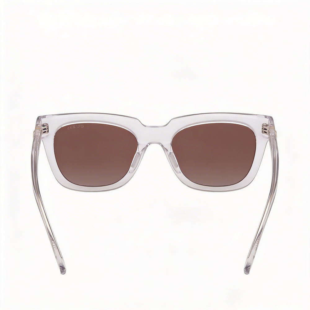 GUESS Gu00206 Unisex Crystal Injected Frame Sunglasses with Gradient Brown UV Polycarbonate Lenses 53-19-145