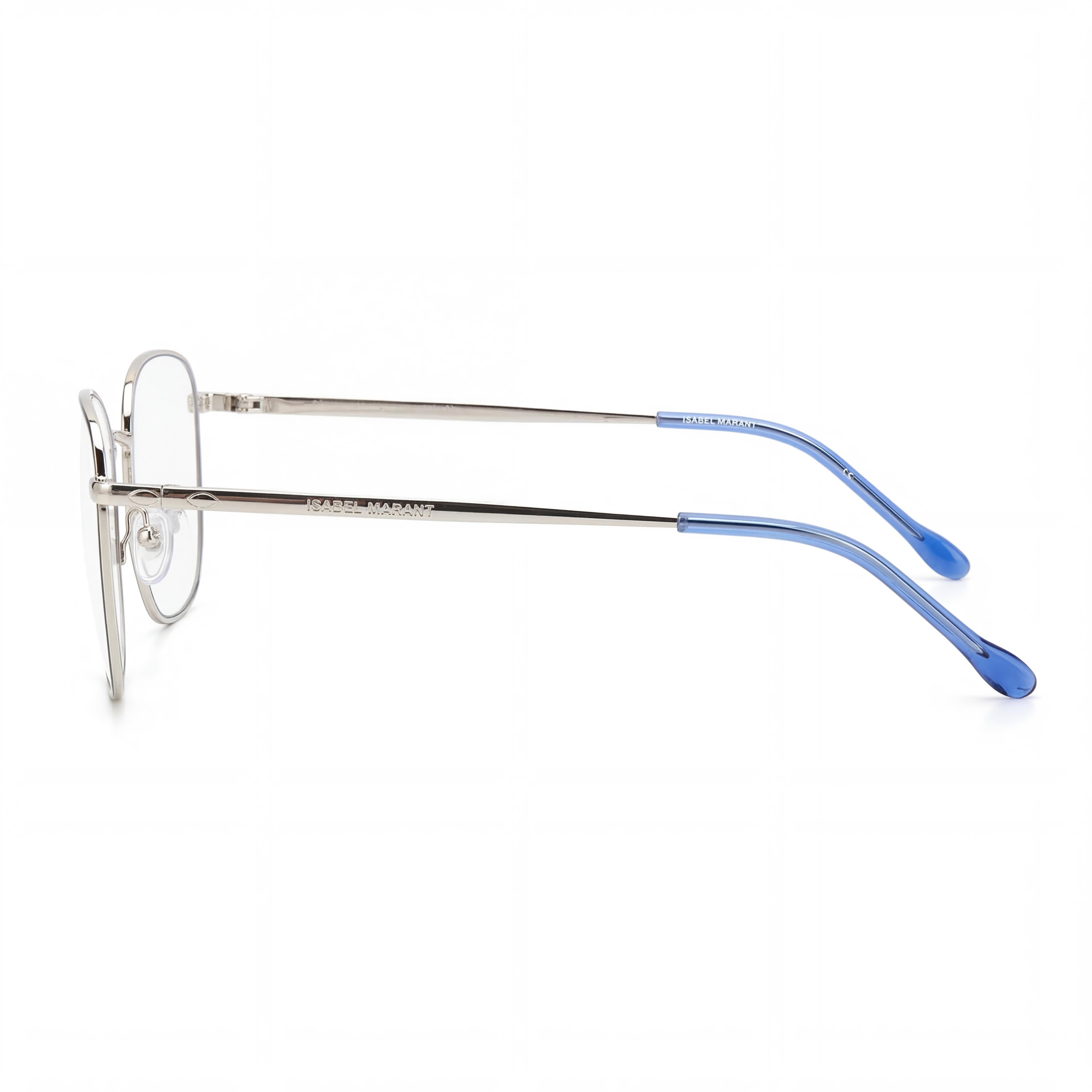 Isabel Marant Modern Unisex Eyewear, featuring an Alloy Steel Frame in Blue Silver, 54mm Lens Width, Photo 2