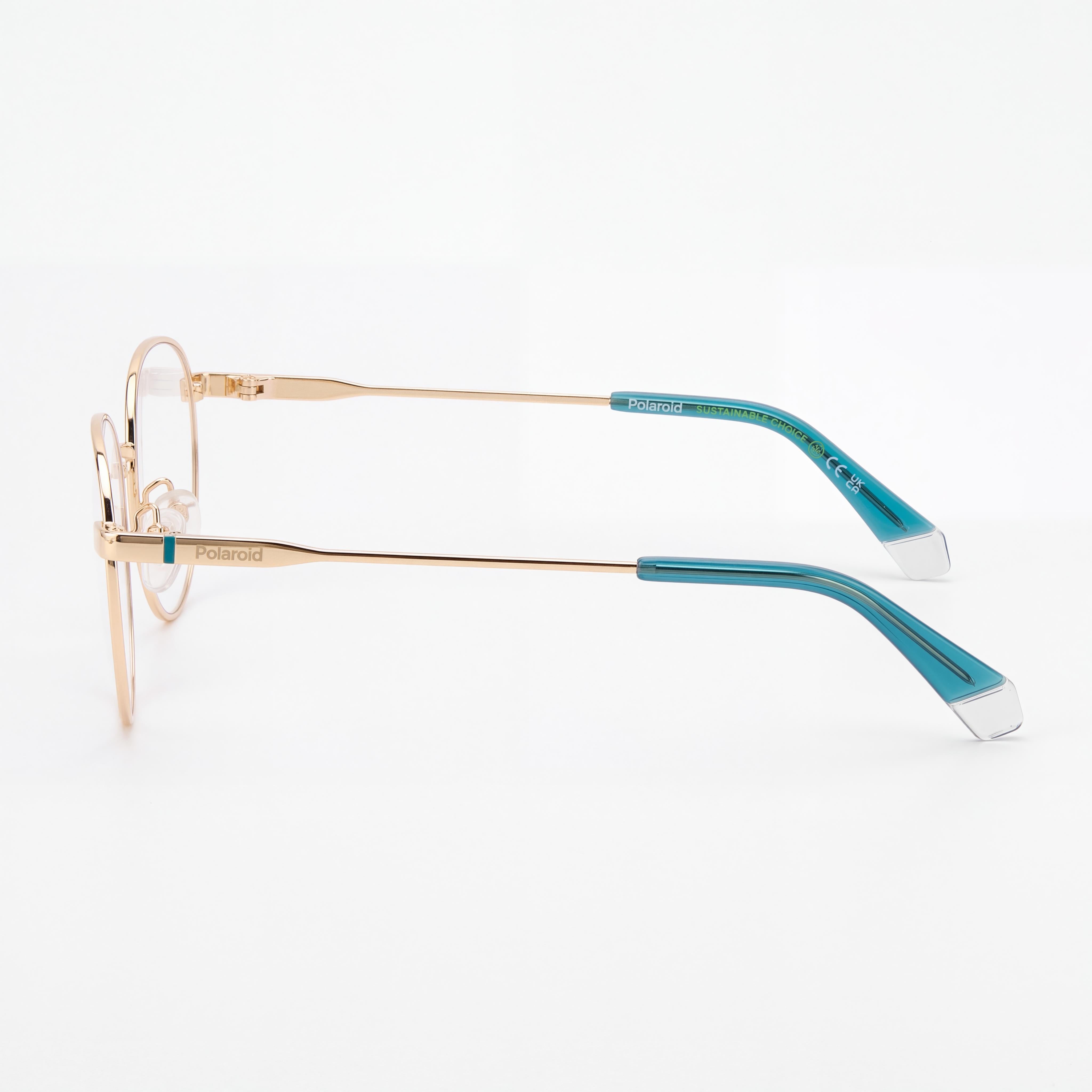 Polaroid PLD D522/G Gafas Ópticas Casuales para Hombre Marco de Metal Ecológico Dorado Azul 51-20, Photo 2