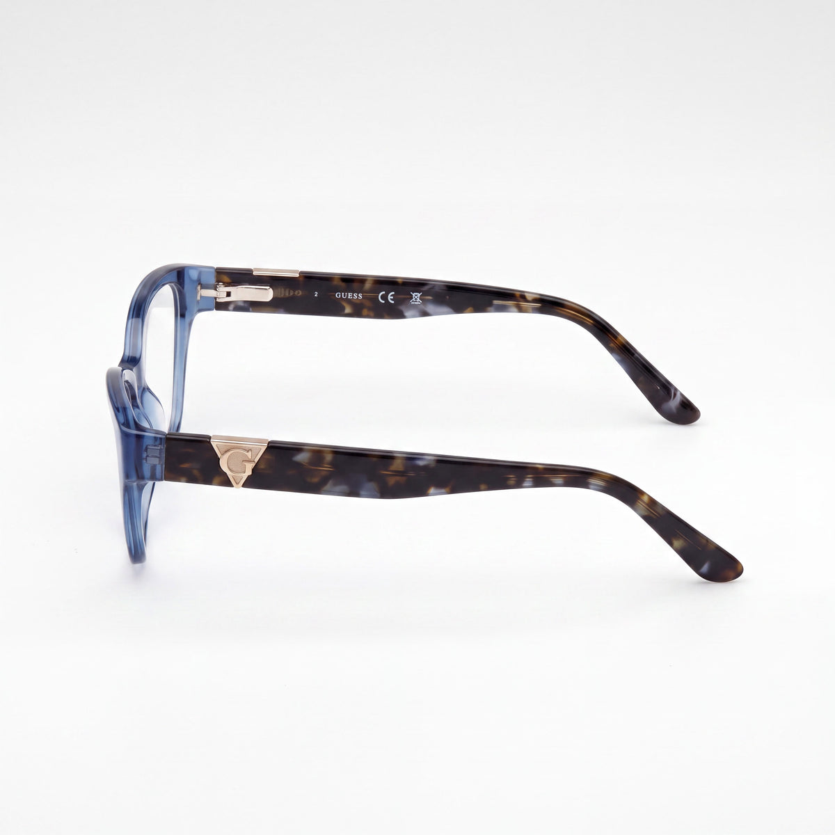 GUESS Gu50162 Montura óptica brillante azul para mujer con lentes de 51 mm, puente de 16 mm, patillas de 135 mm, Photo 3