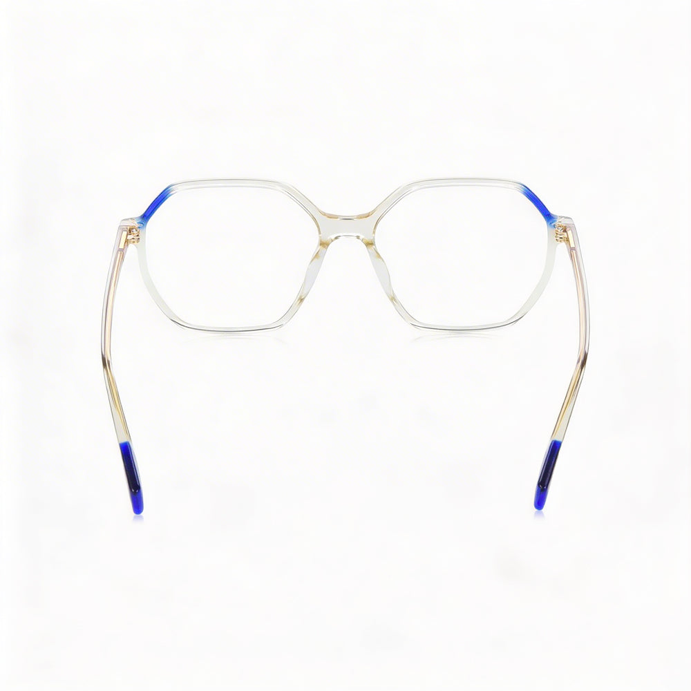 Furla Classic Women's Optical Frames with Shiny Transparent Beige Acetate Frame Material, 53mm Lens Width