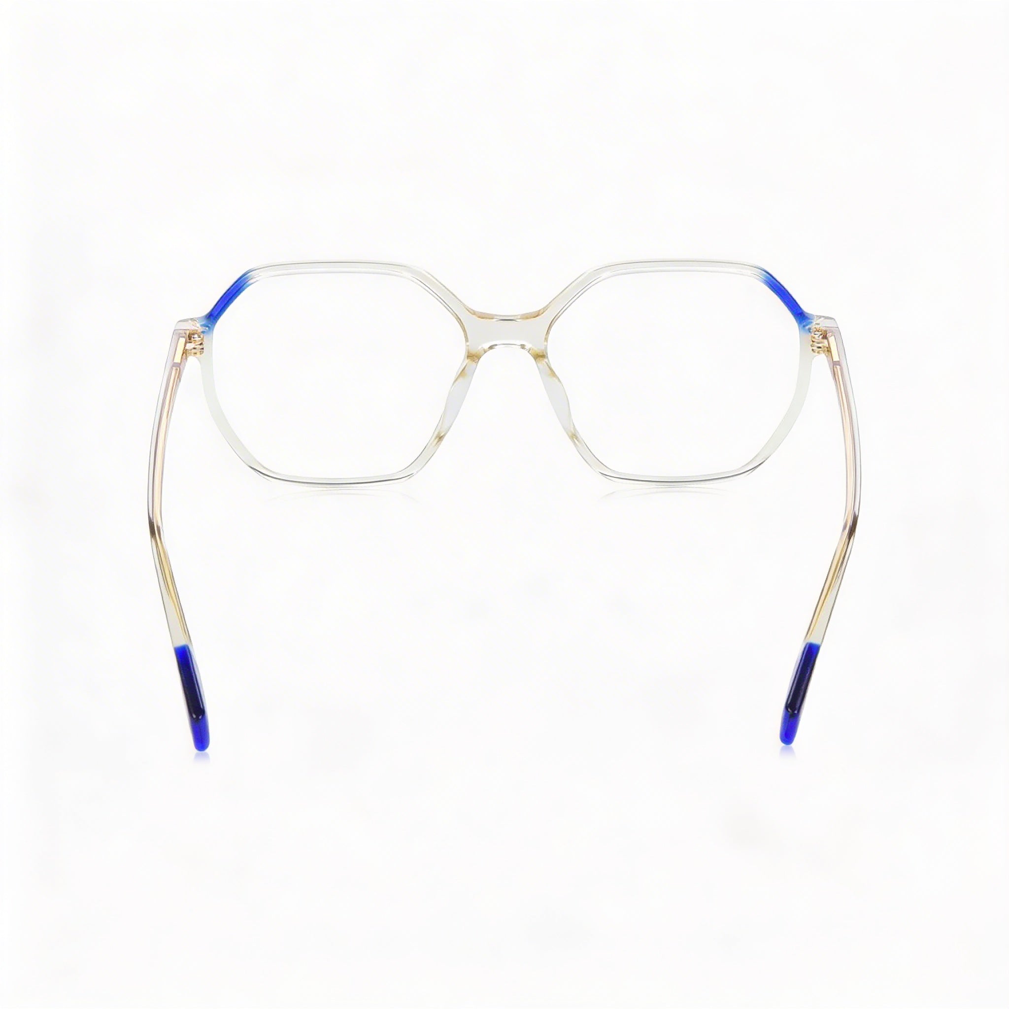 Furla Classic Women's Optical Frames with Shiny Transparent Beige Acetate Frame Material, 53mm Lens Width, Photo 3