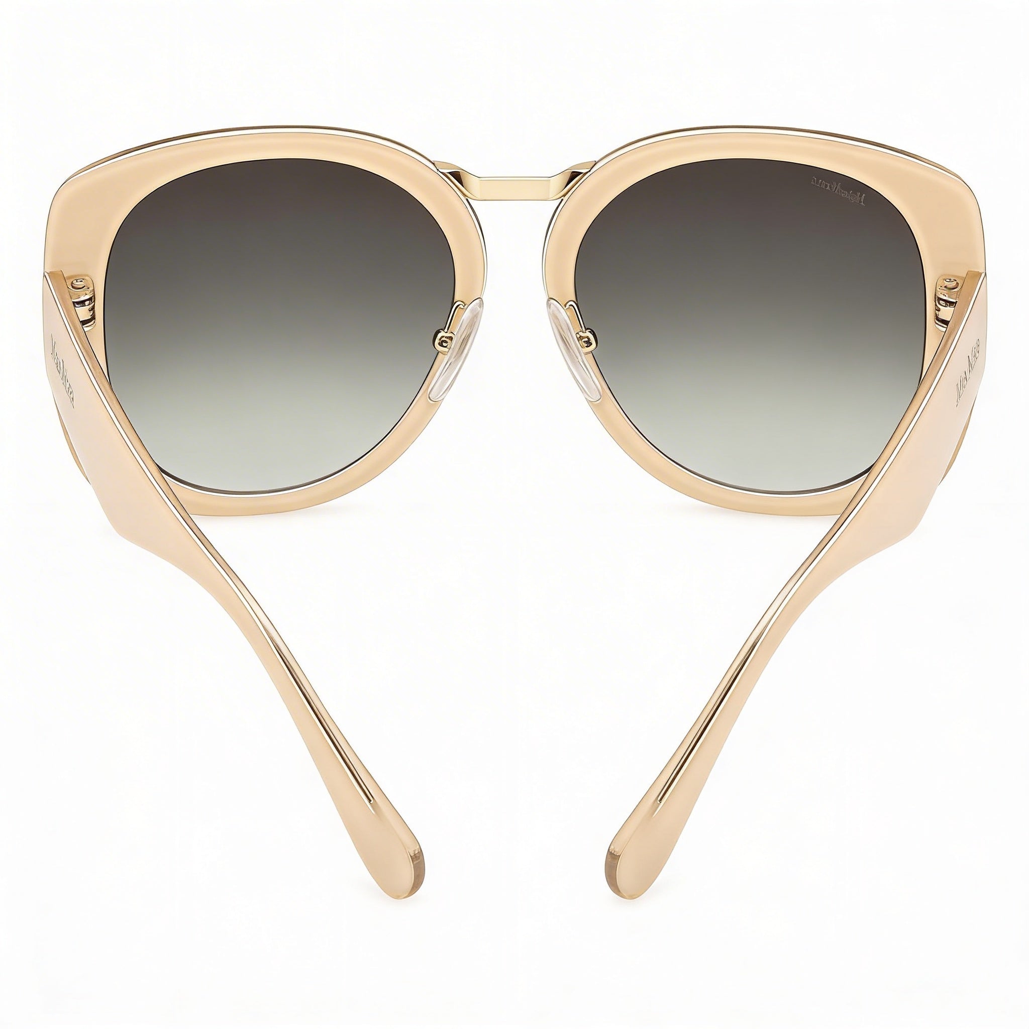 MaxMara Mm0092 Unisex Eyewear featuring an Acetate Frame in Ivory and Polycarbonate Lenses, Size 55-18-140mm, Photo 4