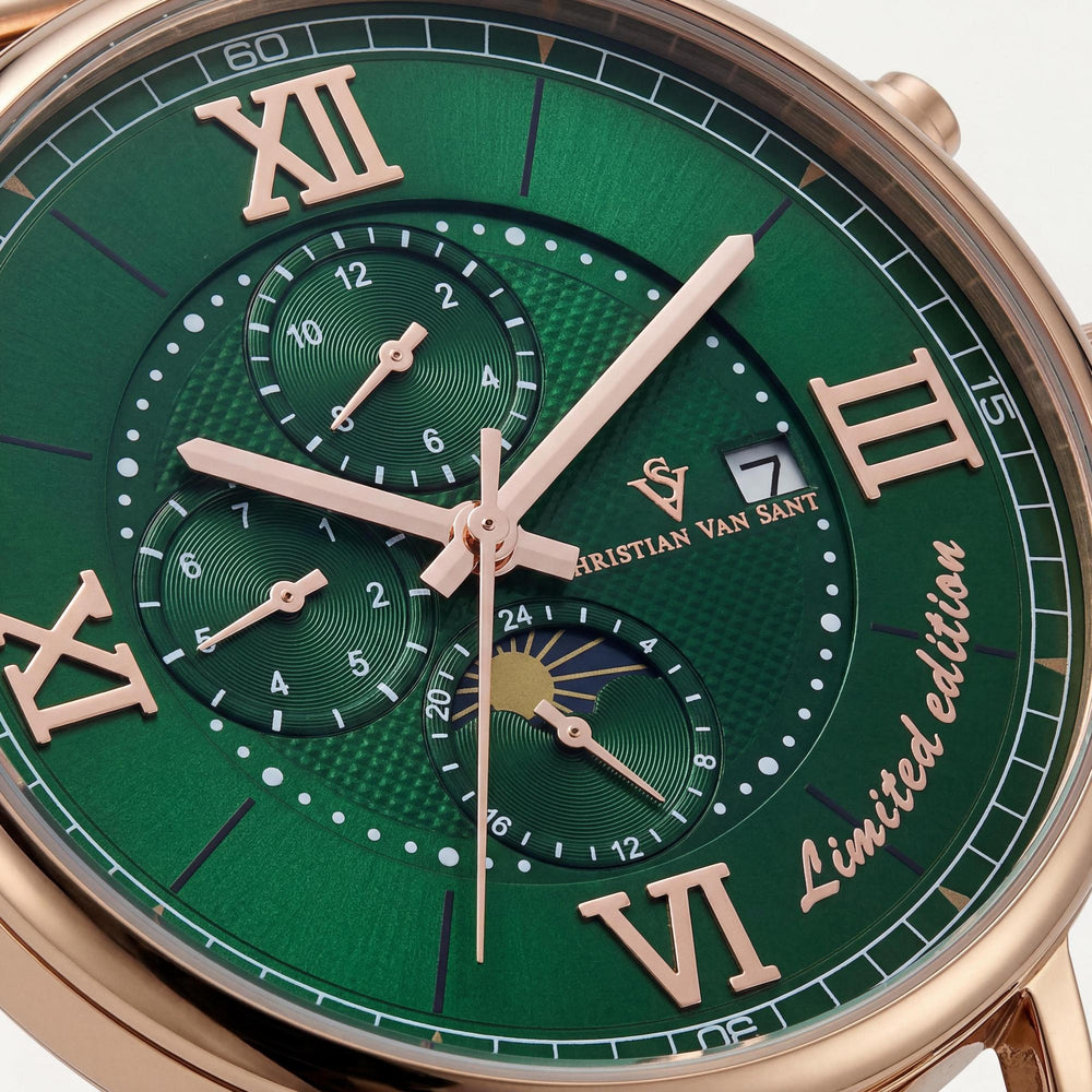 Christian Van Sant bracelet Men's Green Dial Automatic Stainless Steel Scratch Resistant Water Resistant Watch