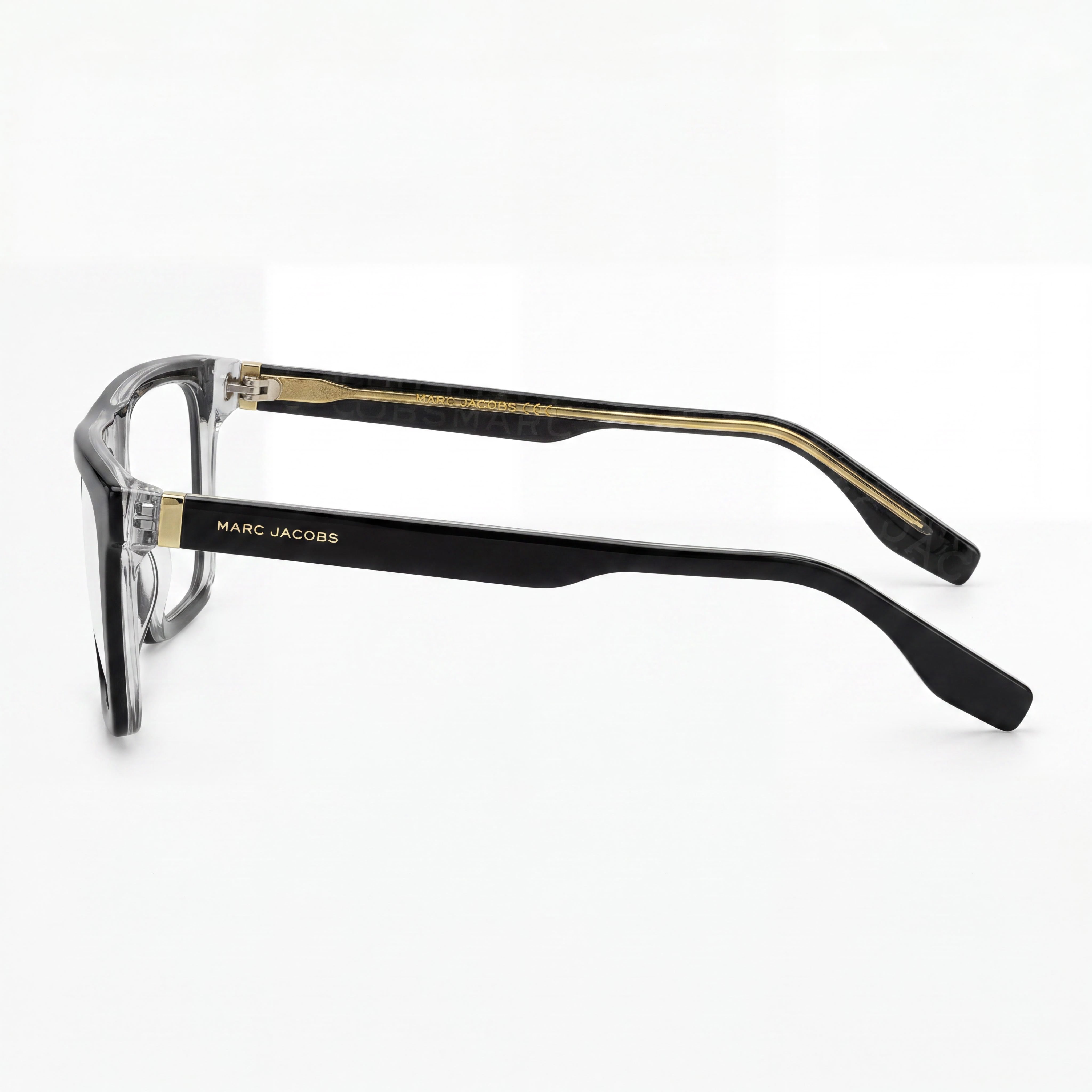 Marc Jacobs Browline Men's Acetate Frame Eyeglasses, Black Pattern Grey, Size 53-19-145, Photo 3