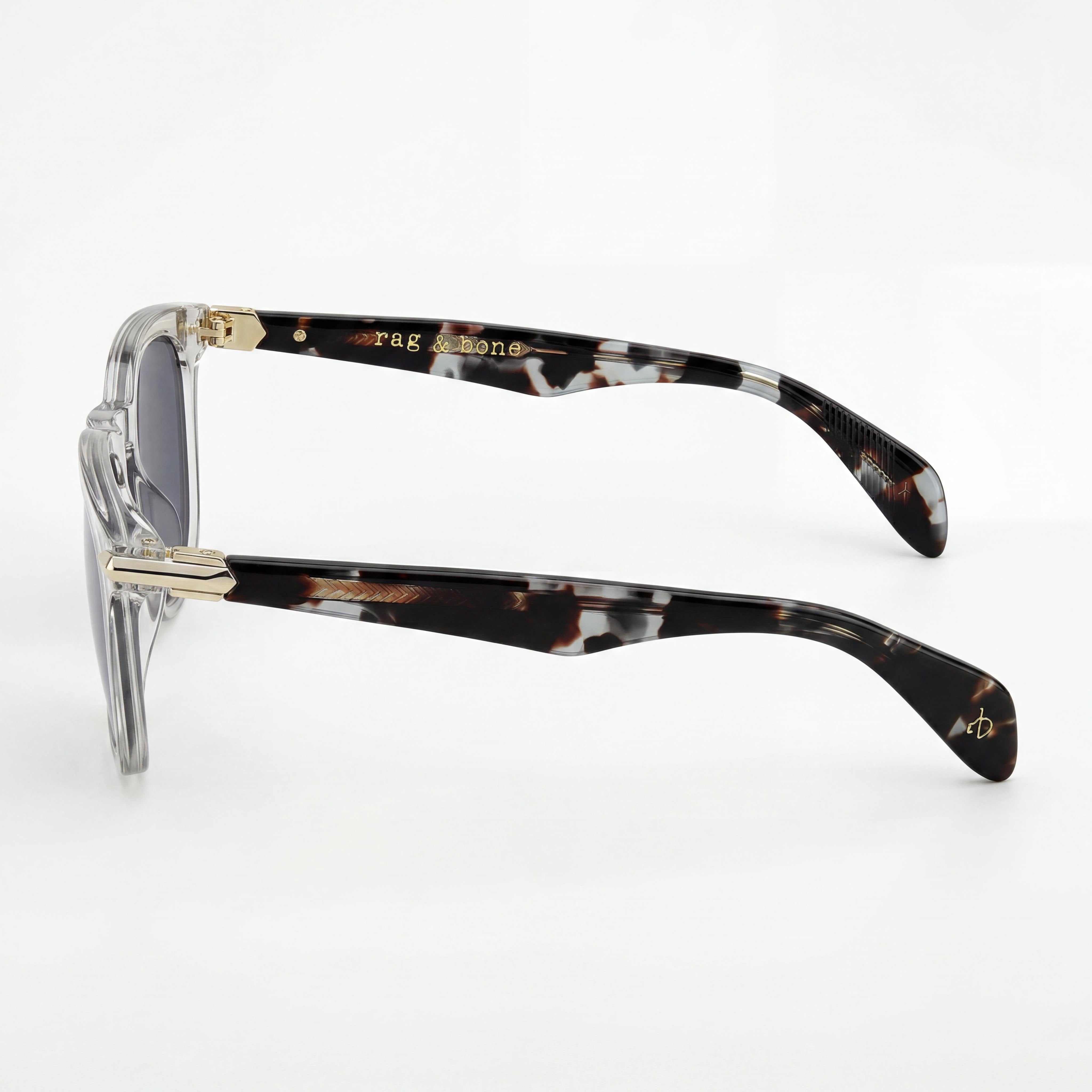 rag & bone Rnb 5021/S Unisex Acetate UV Protected Non-Polarized Sunglasses, Gray Frame, Grey Lenses, 50mm, Photo 3