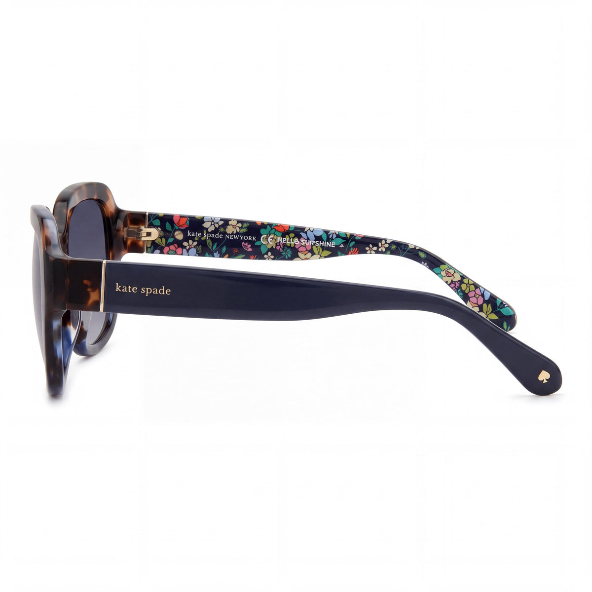 kate spade new york Women's Rectangular Sunglasses, Plastic Frame, 100% UV Protection, Havana Beige Blue, 55mm, Photo 3