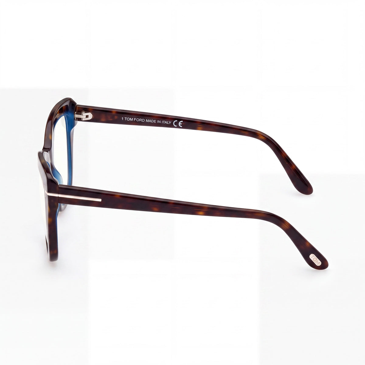 Tom Ford TF5826-B Women's Blue Block Full Rim Cat Eye Plastic Eyeglasses, Dark Havana 55mm, Photo 3