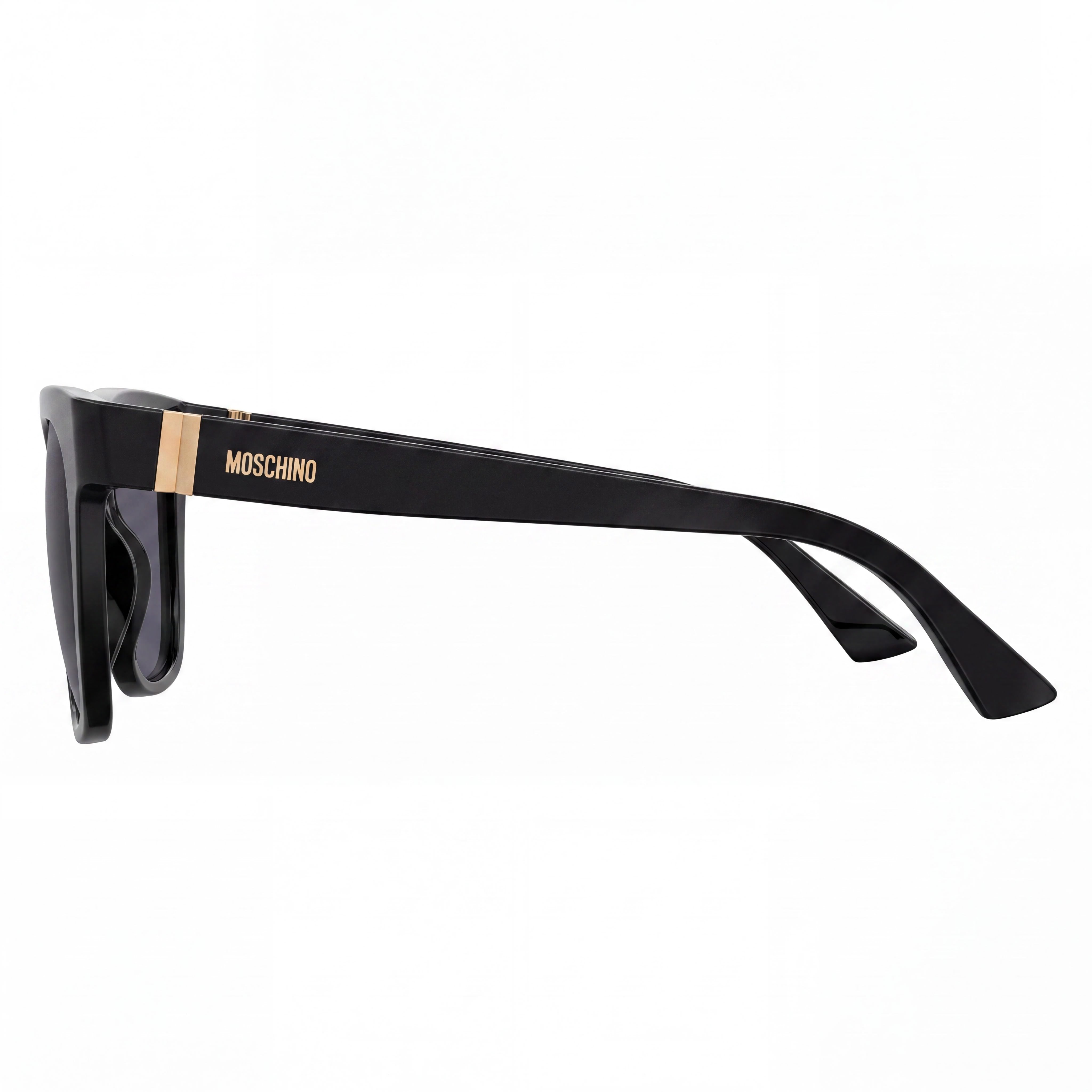 Moschino MOS066/S Women's Black Gold-logo Plastic Cat Eye UV Protection Sunglasses 55mm, Photo 3