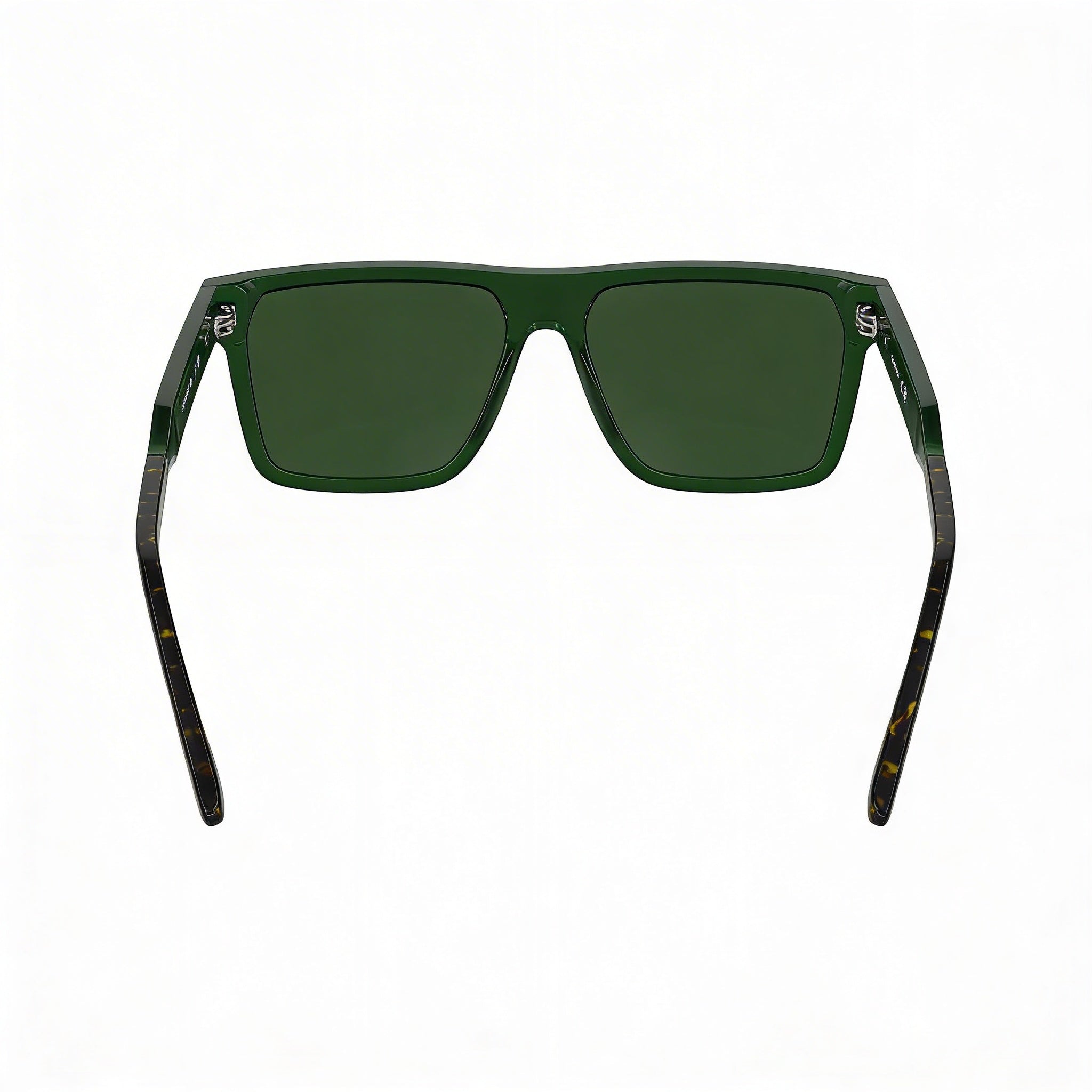 Lacoste Gafas de sol clásicas para hombre, montura de plástico transparente verde, lentes verdes UV 400 no polarizadas RXable 56 mm, Photo 4
