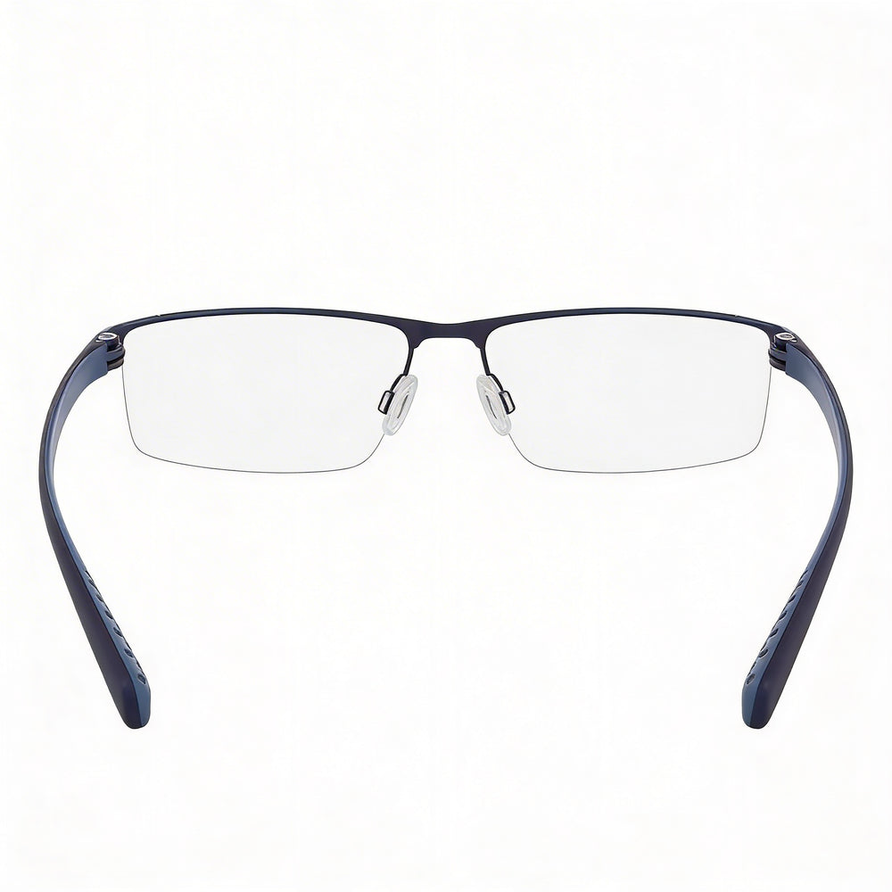 Nike Casual Men's Eyeglasses Frame with Satin Blue Fade, Transparent Plastic Lenses, Size 55-17-140