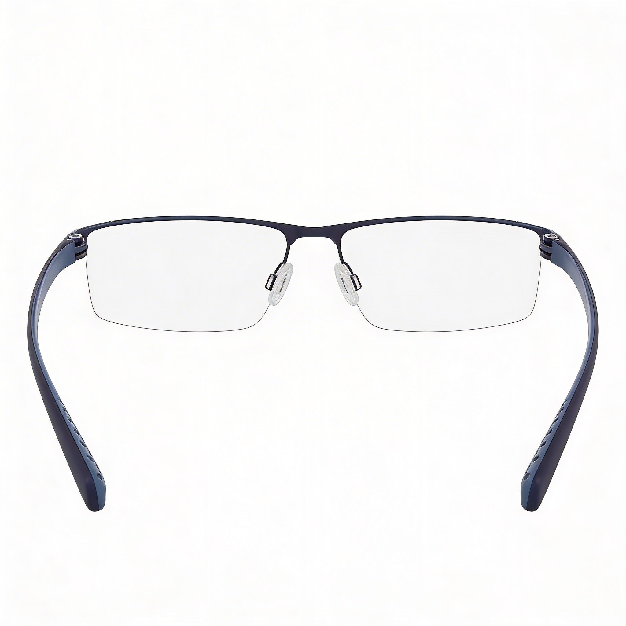 Nike Casual Men's Eyeglasses Frame with Satin Blue Fade, Transparent Plastic Lenses, Size 55-17-140, Photo 3