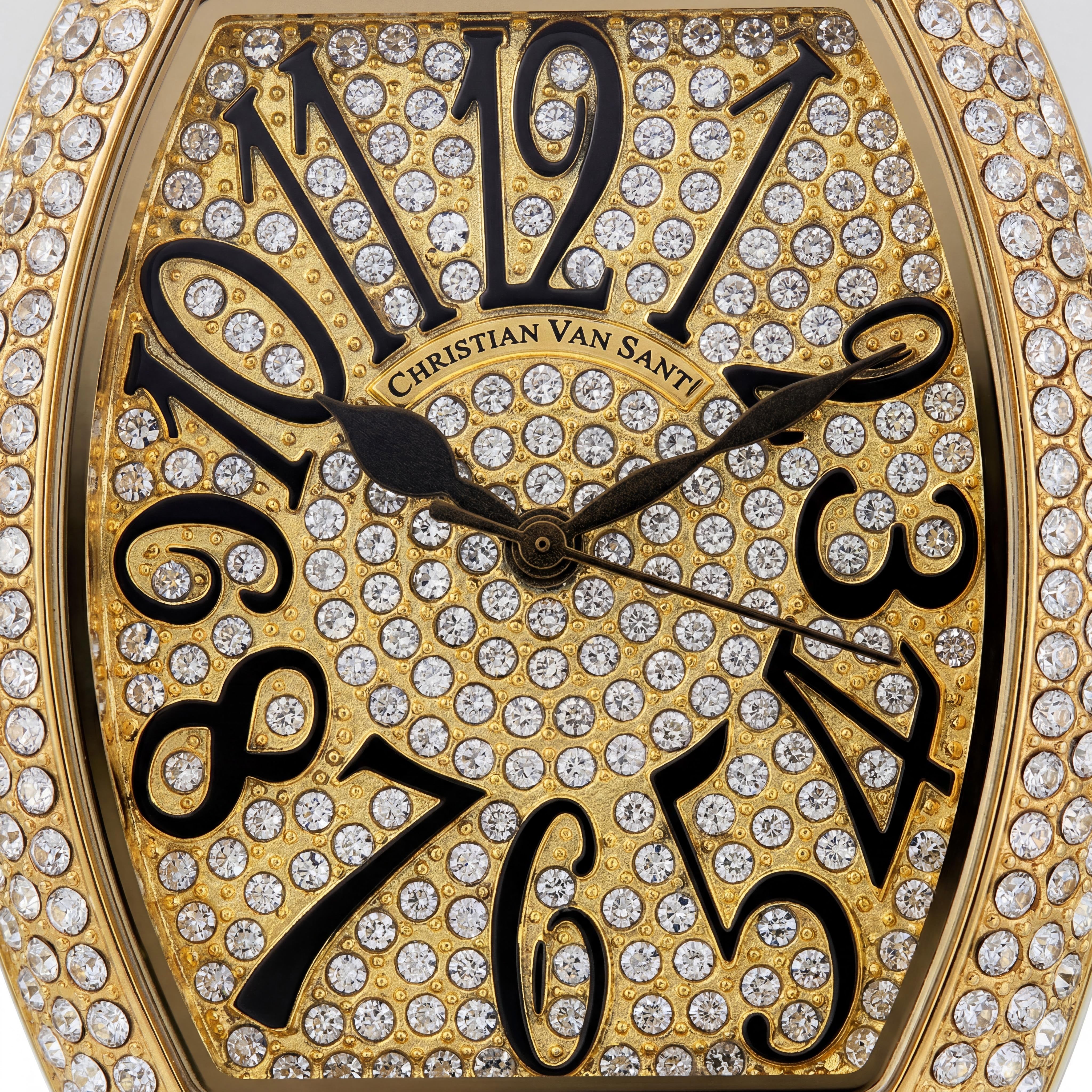 Reloj Christian Van Sant de cuarzo para mujer con caja dorada, brazalete de acero inoxidable y bisel de cristal, Photo 2
