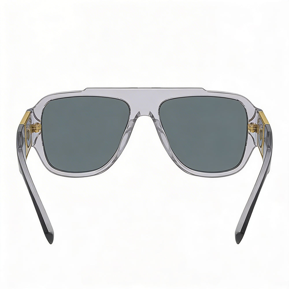 Gafas de sol no polarizadas Versace Modern de plástico moldeado gris transparente con protección UV para mujer de 57 mm