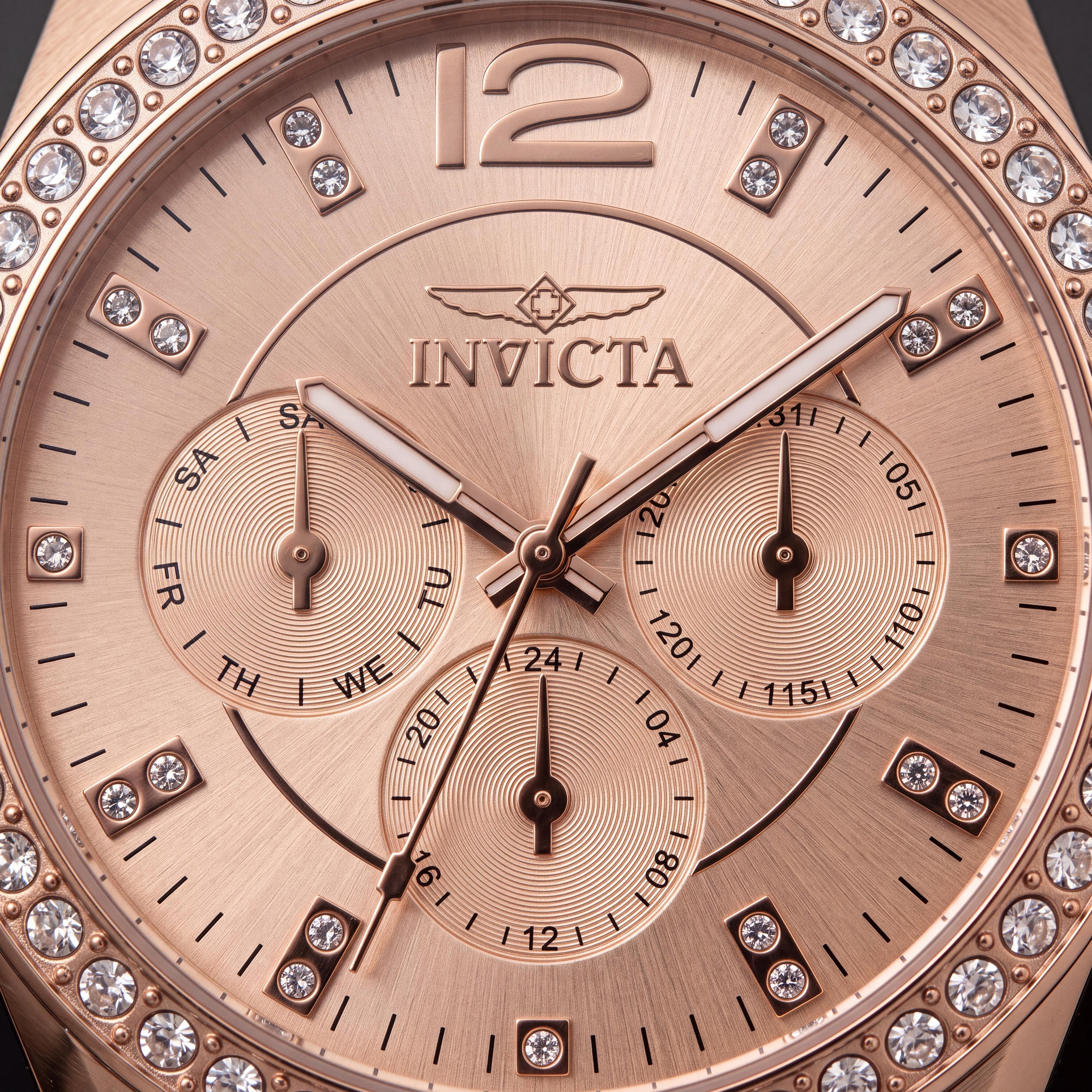 Invicta Angel 50111 Women's Rose Gold Dial Stainless Steel Bracelet Chronograph Quartz Movement Watch 38mm, Photo 2