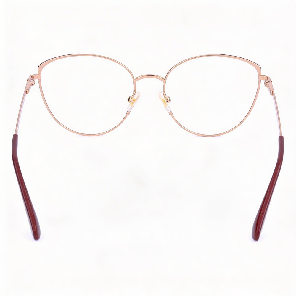 Kate Spade New York Modern Women's Metal Frame Eyeglasses with Polycarbonate Lenses, Rose Gold Red, 52mm