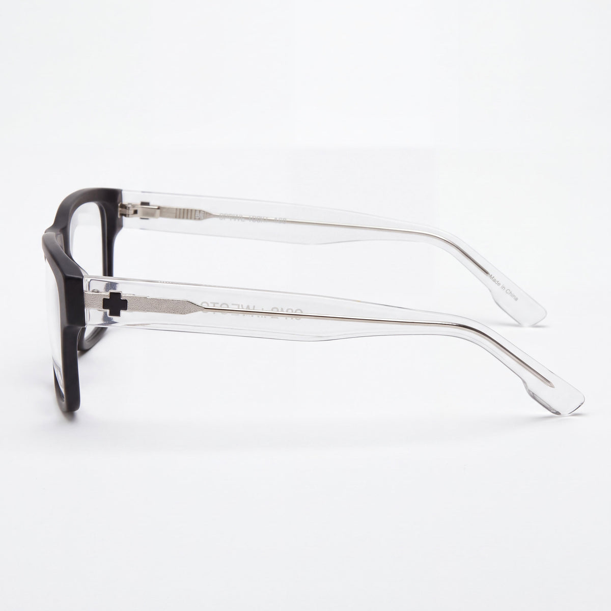Gafas Espía WESTON 56 Unisex, Montura de Acetato Negro Mate Brillo Cristal con Lentes Demo de Cristal de 56mm, Photo 2