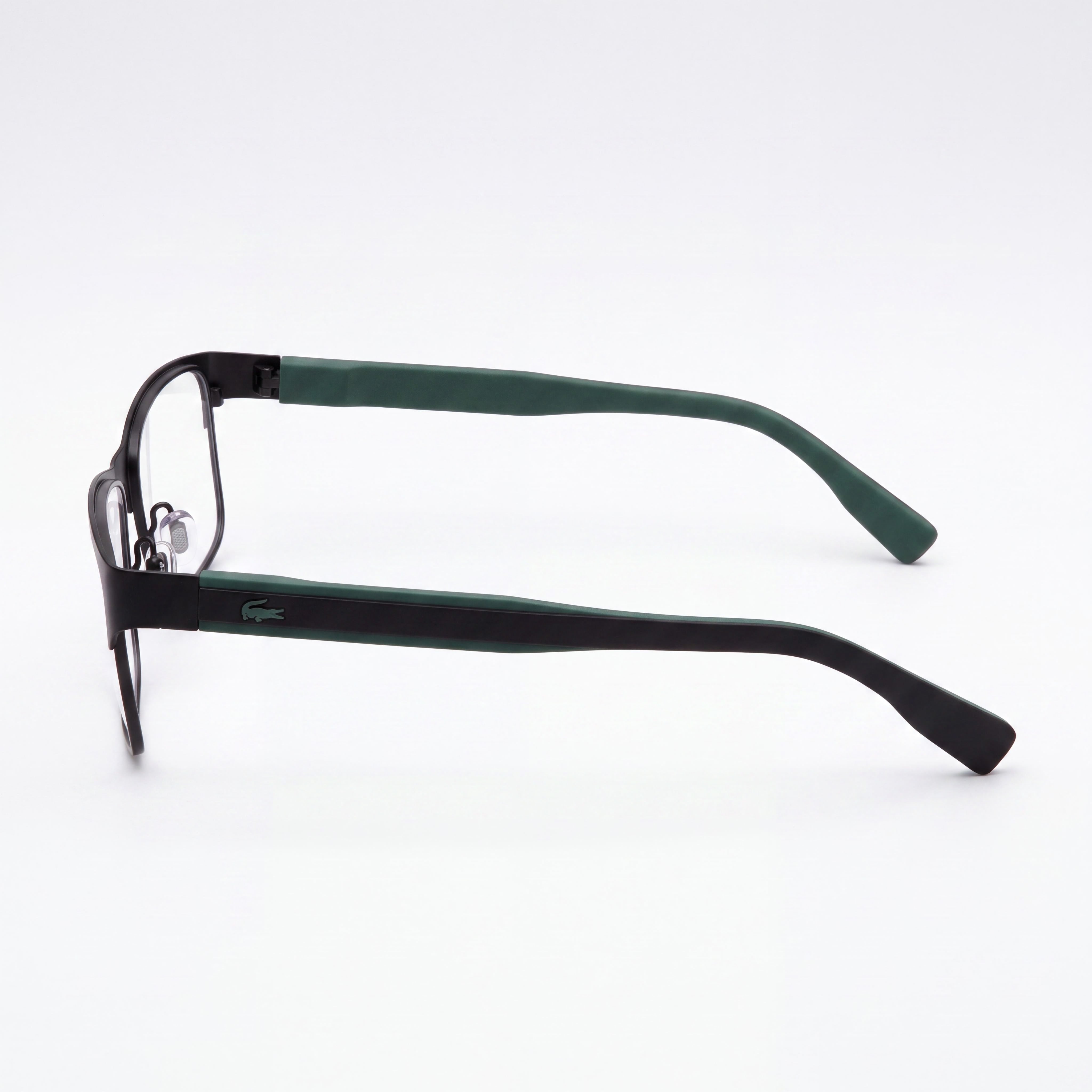 Lacoste Modern Eyeglasses for Unisex with Matte Black Metallo Frame and Matte Black Polycarbonate Lenses 55mm, Photo 2
