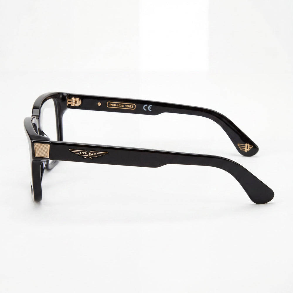 Gafas de sol Police VPLE36N rectangulares en negro brillante para hombre, 52mm