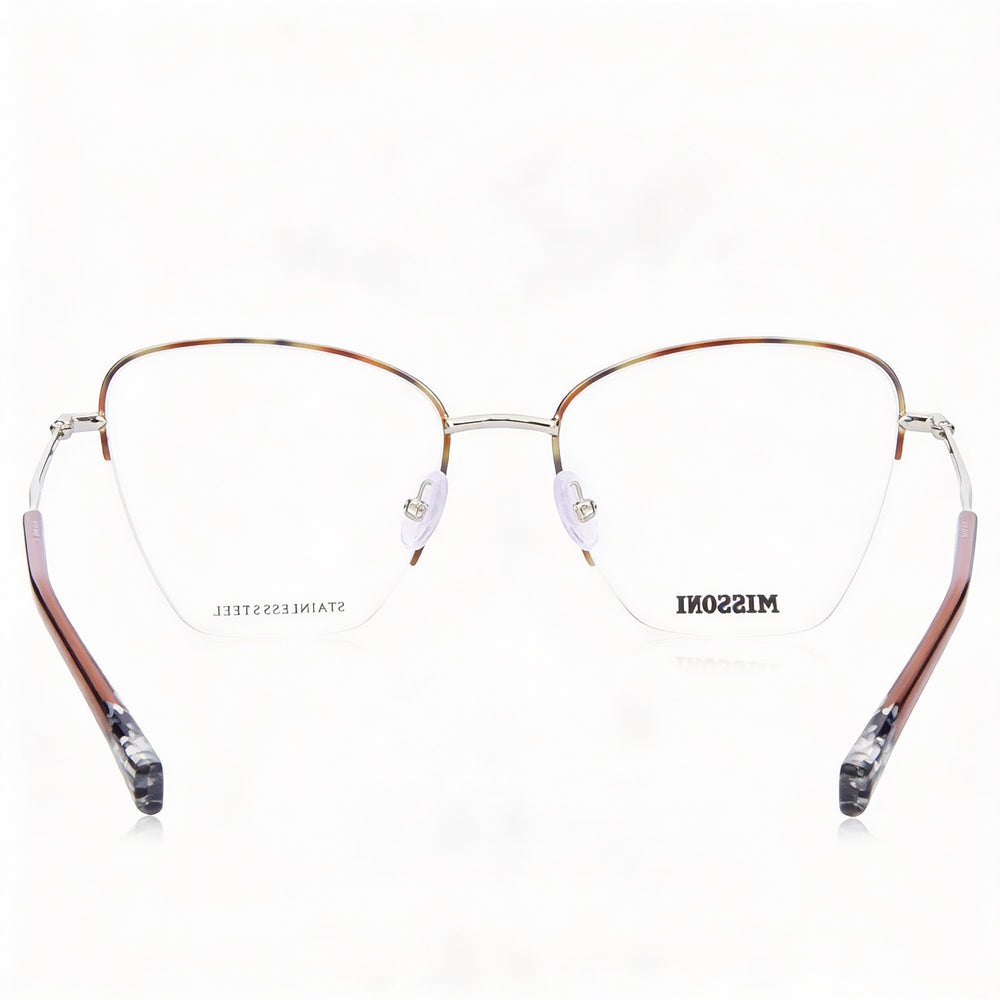 Gafas Missoni Casual MIS 0122 para mujer, de acero inoxidable, no polarizadas, con montura de cuerno de paladio, 53 mm