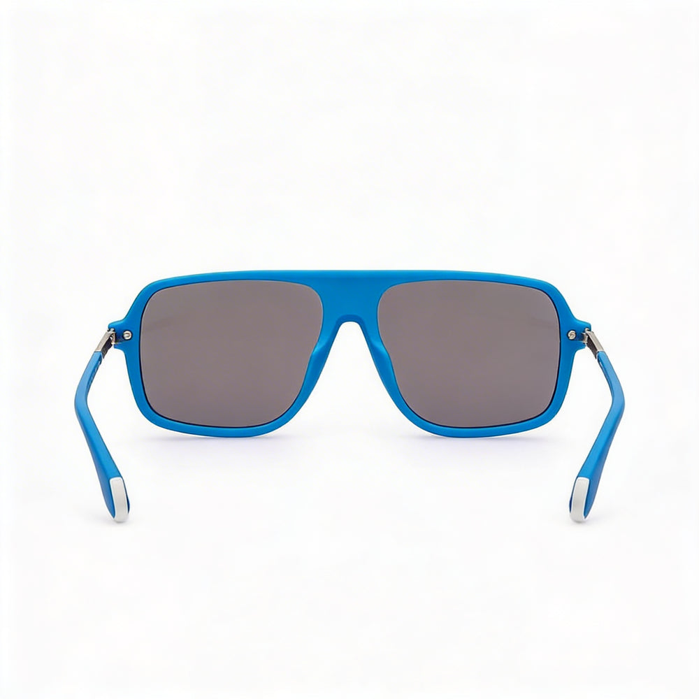 Gafas de sol Adidas unisex 100% protección UV, montura de plástico azul claro mate, lentes azules con efecto espejo