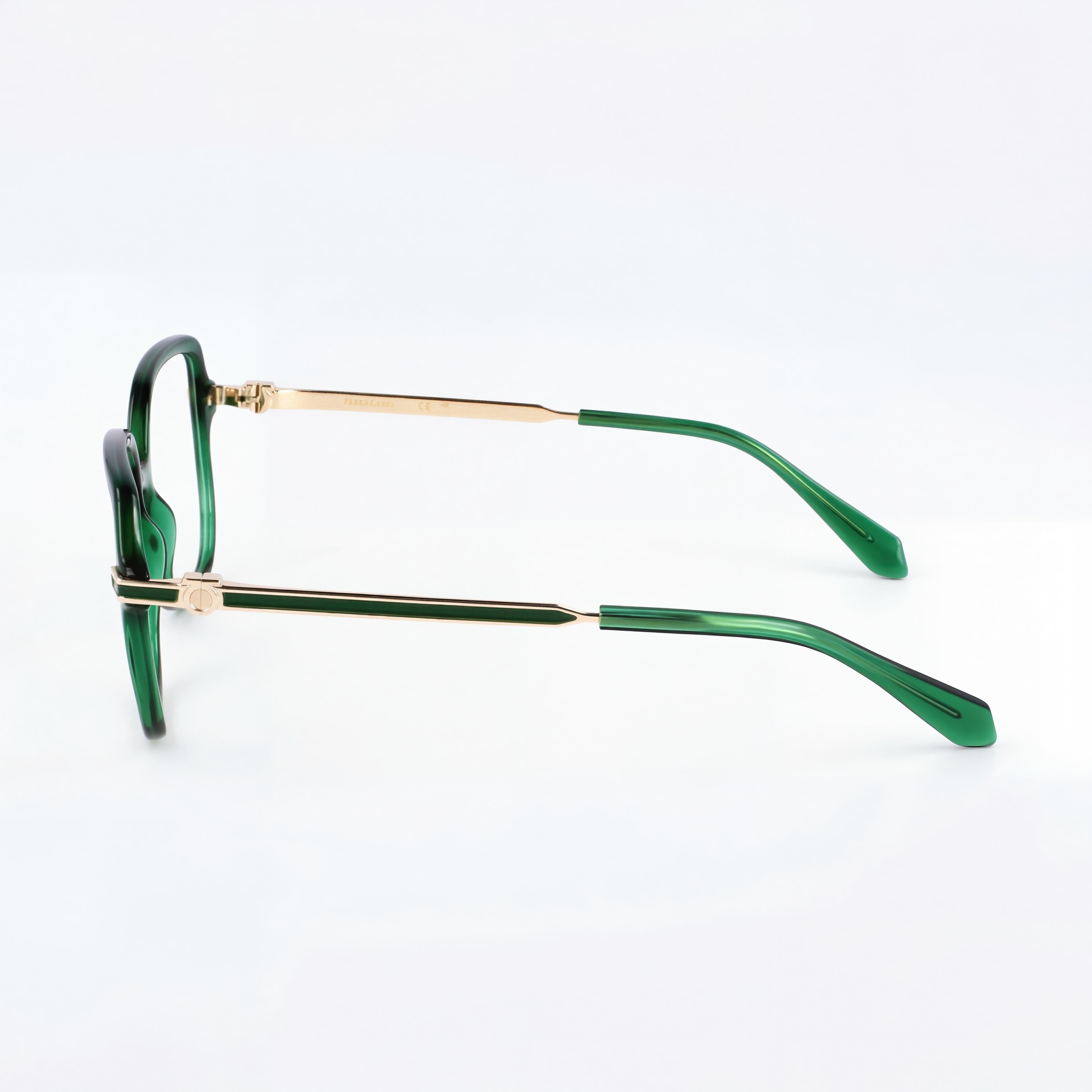Gafas Ferragamo Sf3012 para mujer, armazón de acetato transparente verde, lentes de 53 mm, puente de 16 mm, patilla de 140 mm, Photo 2
