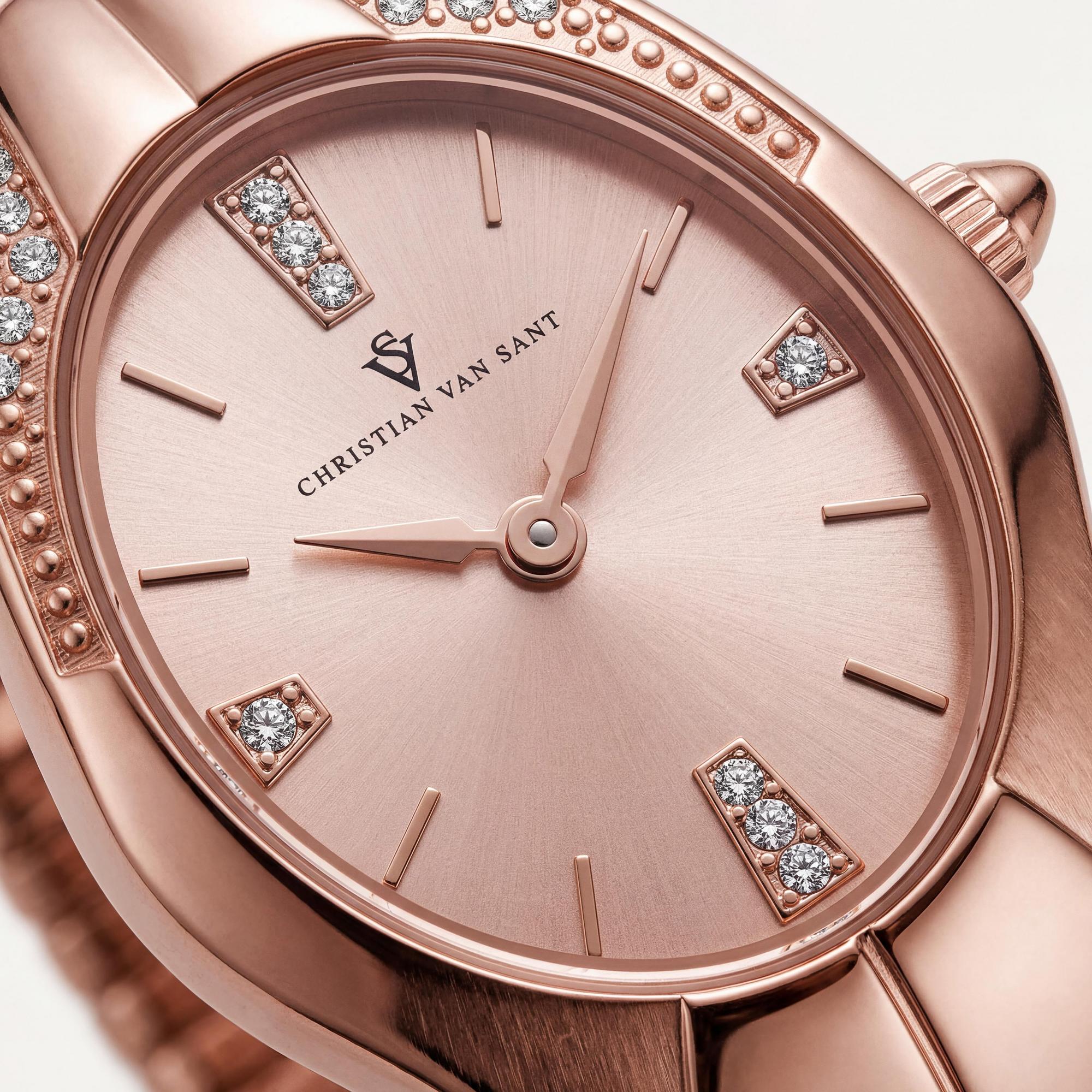 Reloj de cuarzo para mujer Christian Van Sant con esfera de oro rosa y caja y pulsera de acero inoxidable, Photo 2