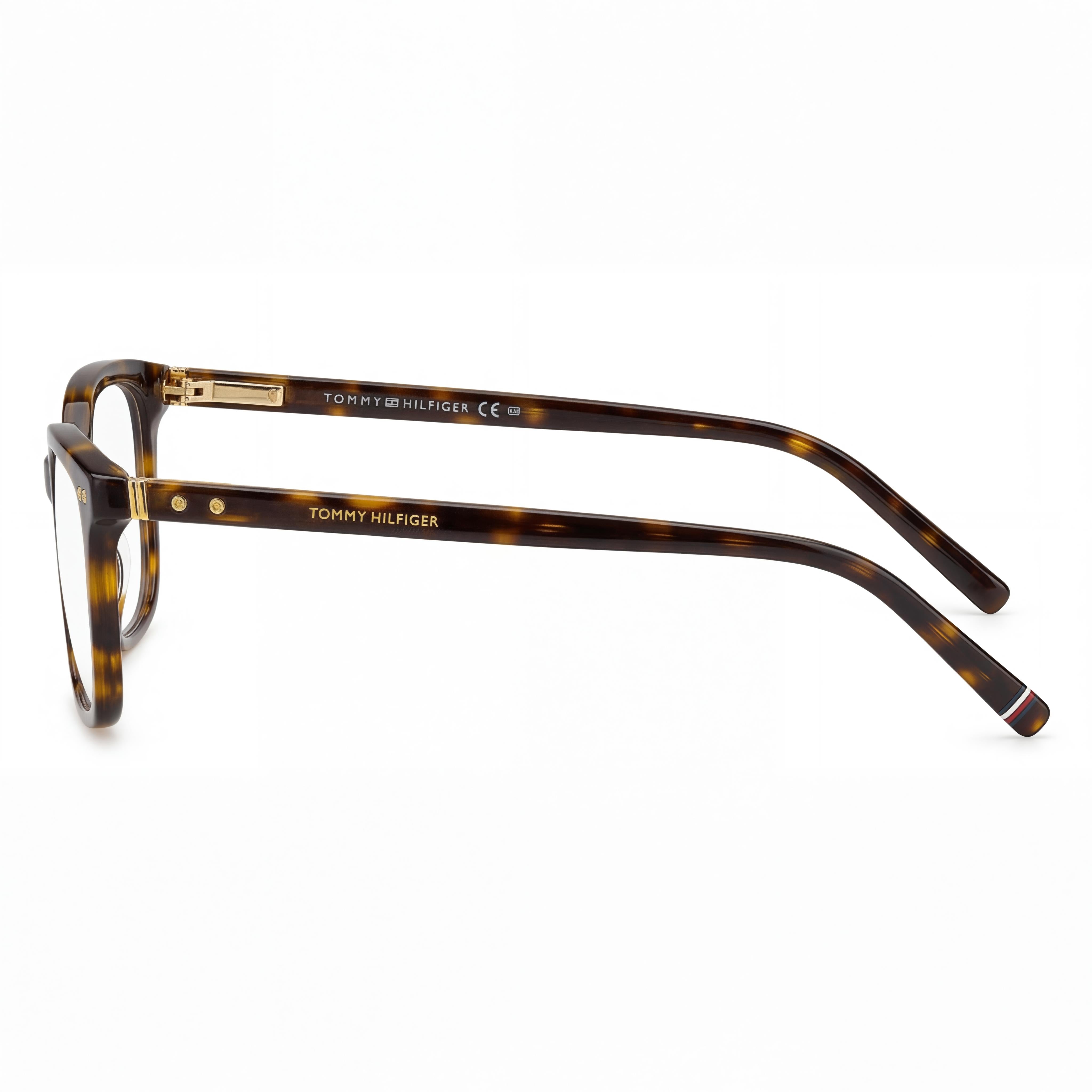 Tommy Hilfiger Modern Unisex Eyewear, Acetate Havana Frame, Polycarbonate Lenses, 56mm Lens Width, 18mm Bridge, Photo 2