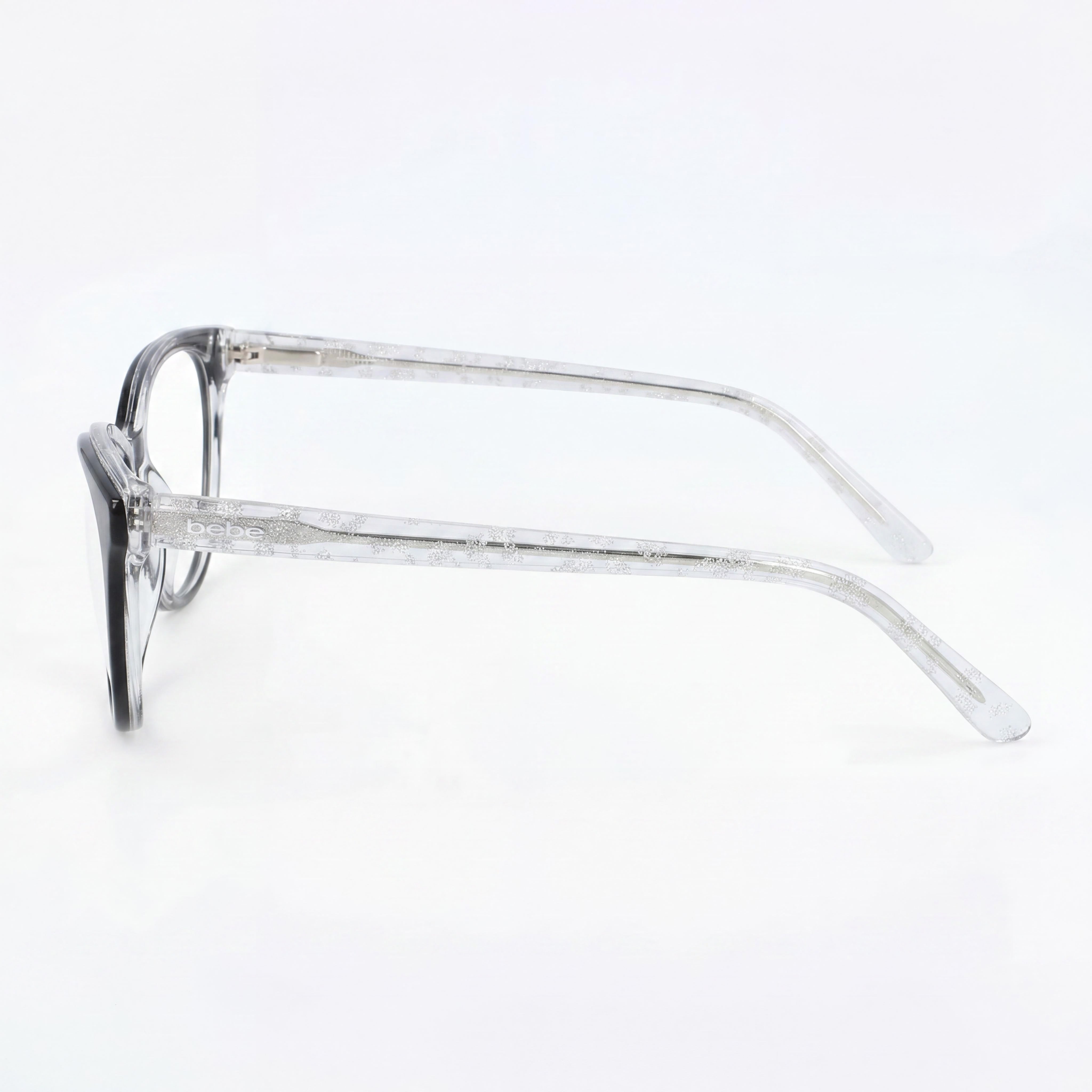 Gafas para hombre bebe Bb5189, montura de metal azabache, lentes de policarbonato transparente 55-17-135, Photo 2