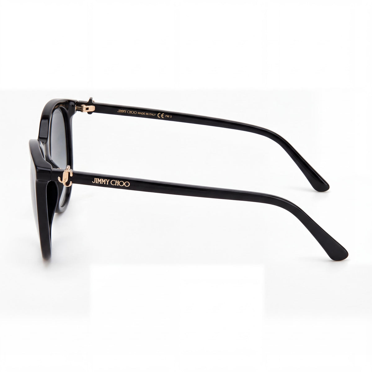 JIMMY CHOO Ilana/F/Sk Women's Cat Eye Sunglasses Black Gold Copper Plastic Frame Grey Gradient UV Lenses 57mm, Photo 2