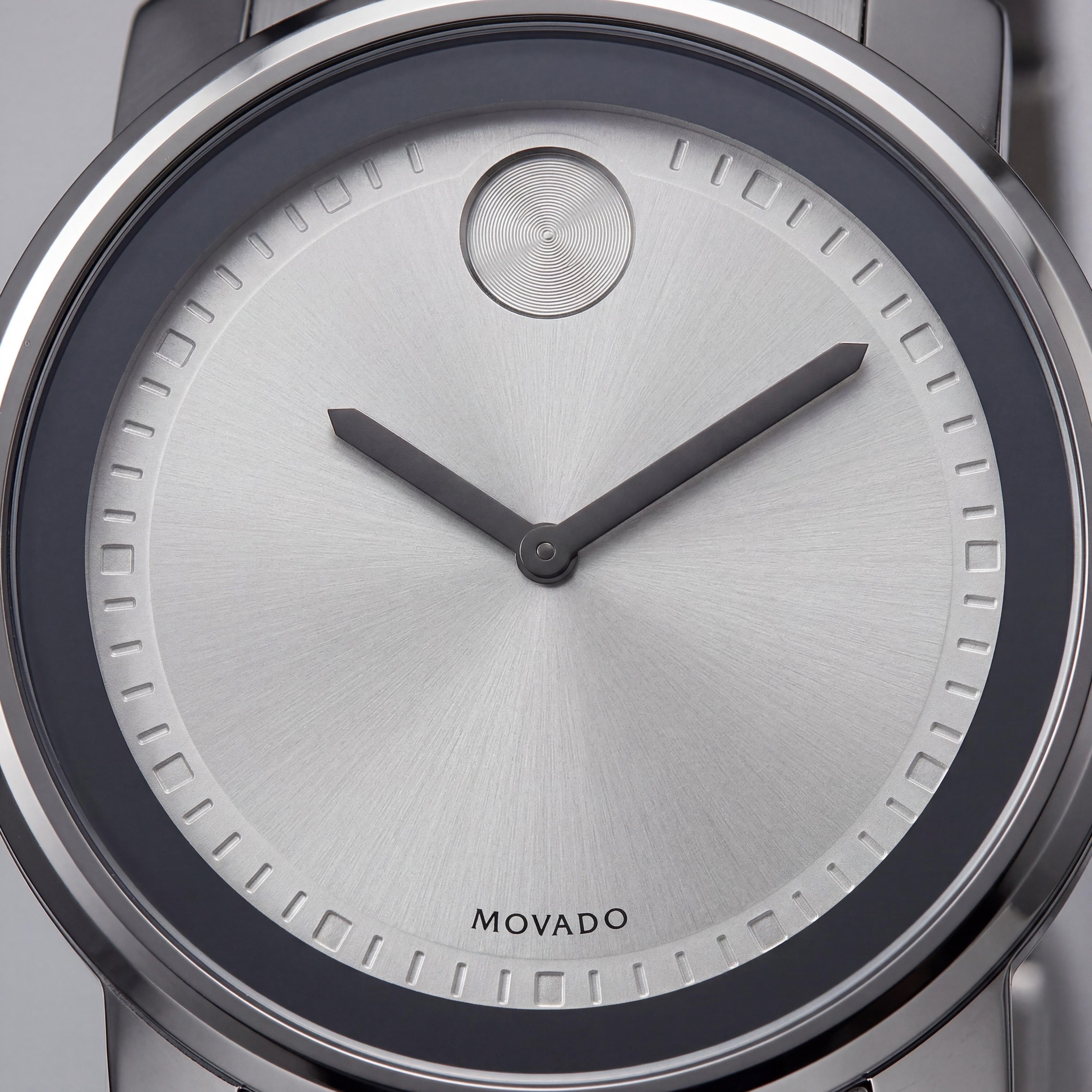 Movado Bold 3600257 Men's 42mm Stainless Steel Silver Dial Quartz K1 Crystal Water Resistant 30m Watch, Photo 2