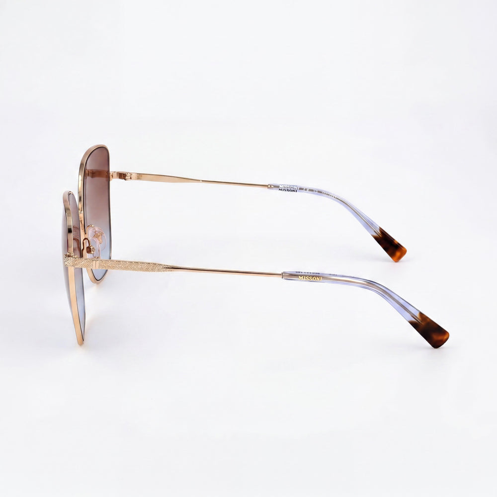Gafas de sol Missoni Classic para mujer con montura de metal gris dorado y lentes de color gris oscuro de 59 mm con protección UV