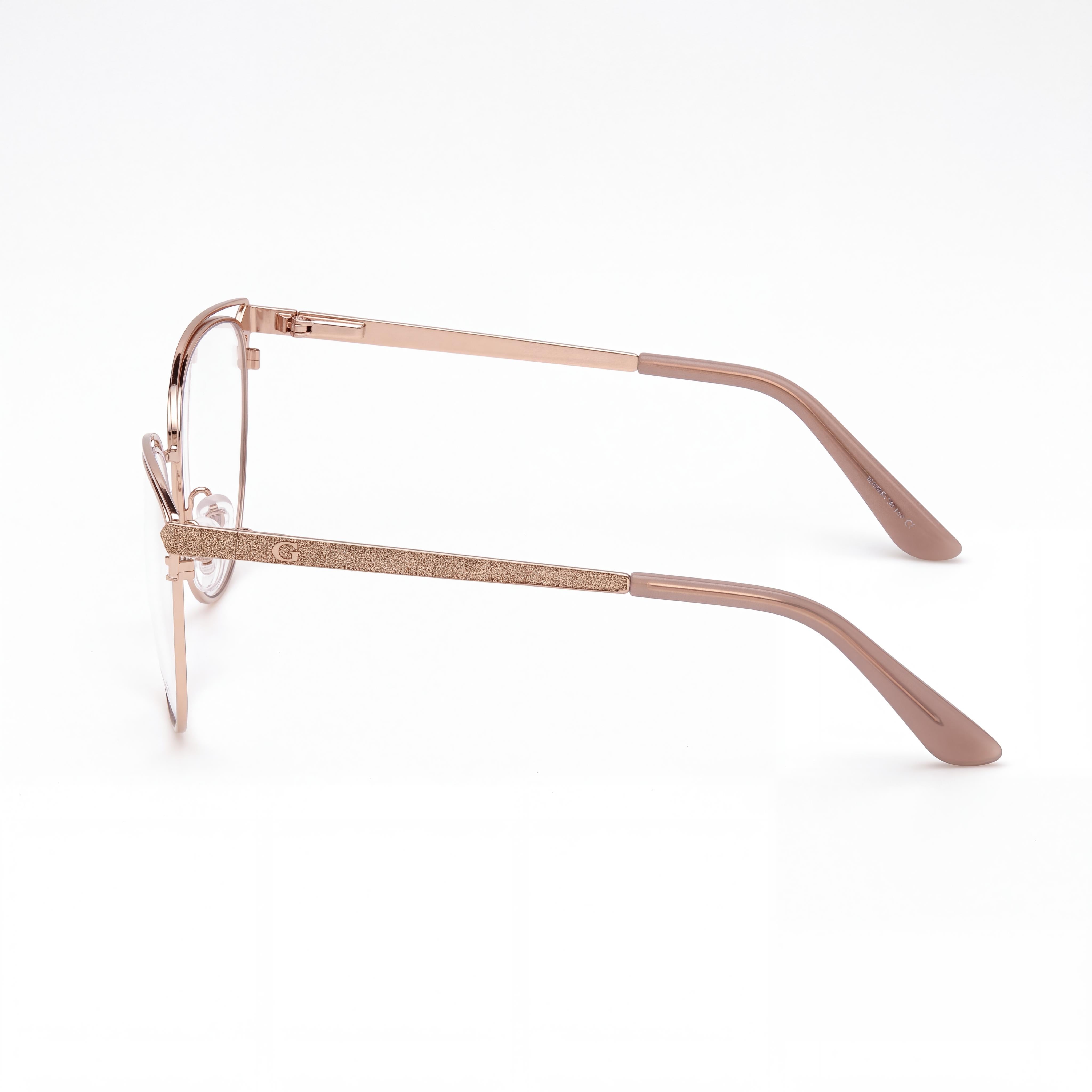 GUESS Gu2685 Women's Cat Eye Sunglasses with Shiny Rose Gold Metal Frame and Shiny Rose Gold Lenses 53mm, Photo 3