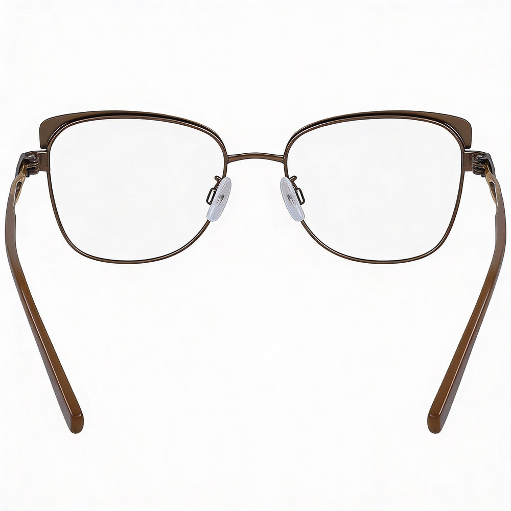 Flexon W3012 Men's Brown Metal Optical Frame Eyeglasses, Prescription Ready, 52mm Lens Width, 17mm Bridge, 140mm Temple