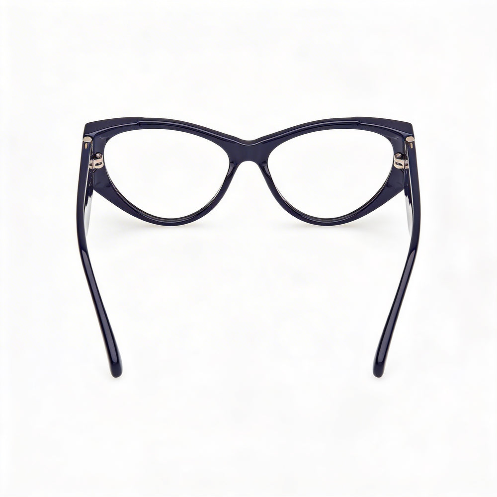 MaxMara Mm5174 Women's Shiny Blue Plastic Frame Eyewear with Polycarbonate Lenses, 55mm Lens Width