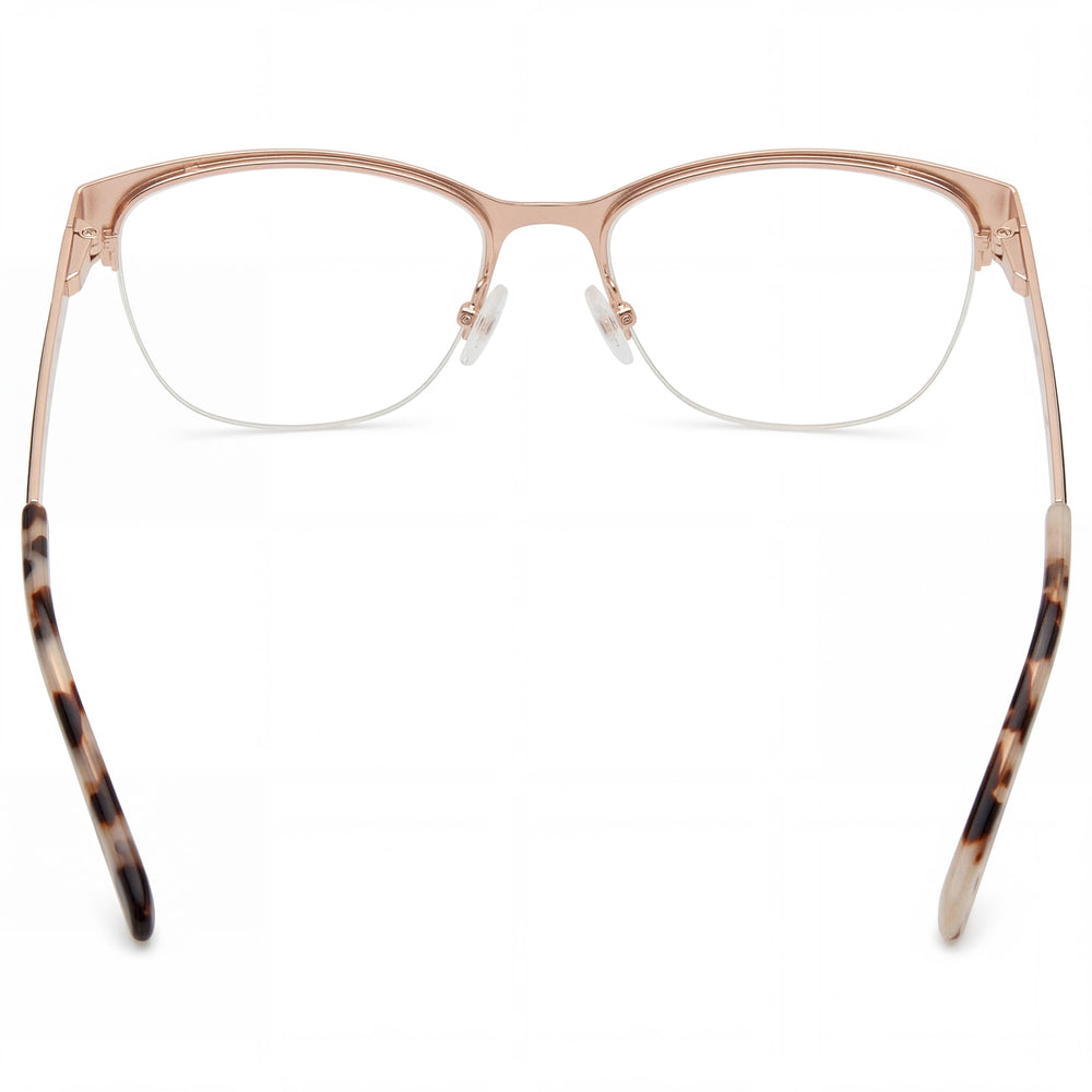 GANT Ga4116 Women's Metal Eyeglasses, Black Shiny Rose Gold, Clear Lenses, 53mm