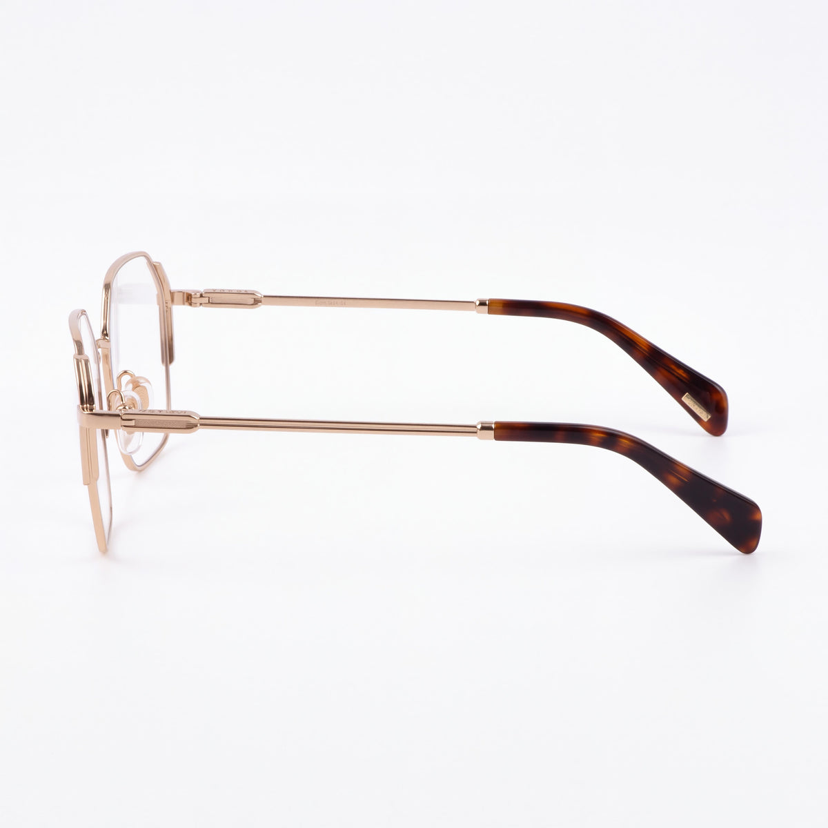 Gafas graduadas de mujer Police Vplf25 con montura metálica geométrica en oro rosa brillante, ancho de lente de 53 mm, Photo 3