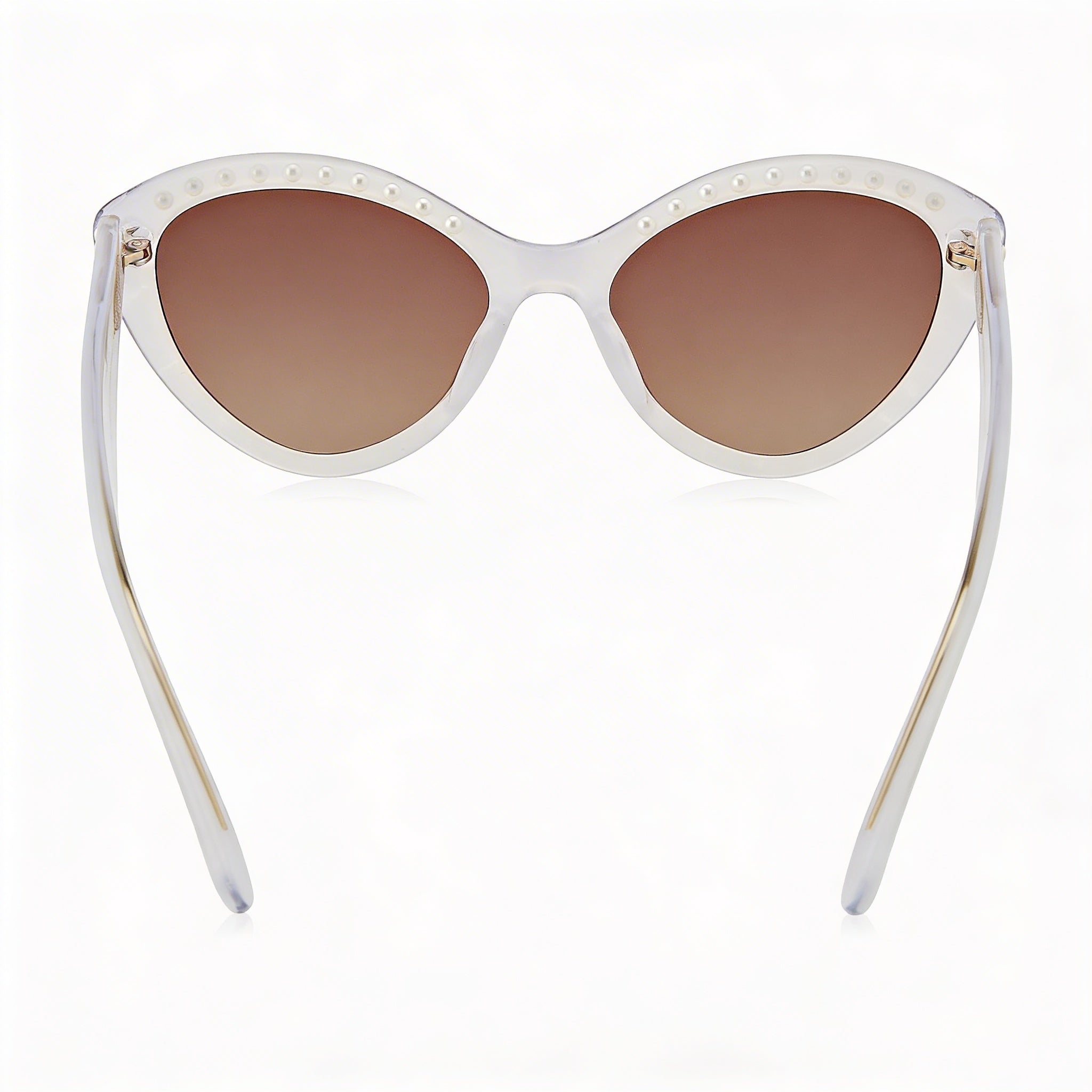Gafas de sol Kate Spade New York JUNI/G/S PEARL para mujer con montura de acetato blanco y marrón, lentes con protección UV y sombreado marrón, ancho de lente de 55 mm, Photo 4